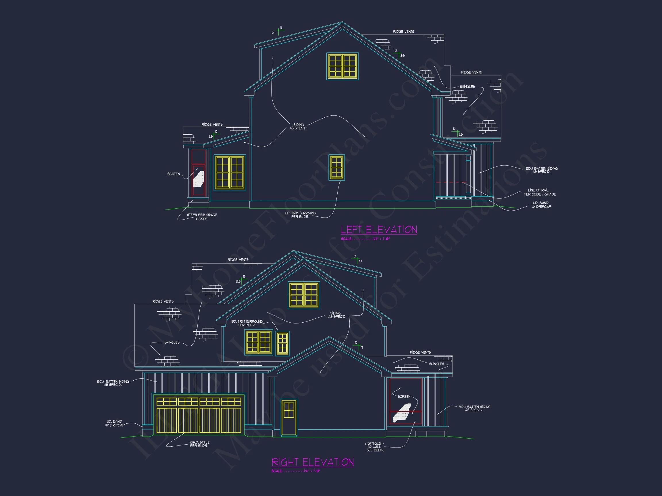 19-1190 HOUSE PLAN - Elegant House Plan with Modern Floor Plan Designs and CAD Blueprints 36 Elegant house Plan with Modern Floor Plan Designs and CAD Blueprints