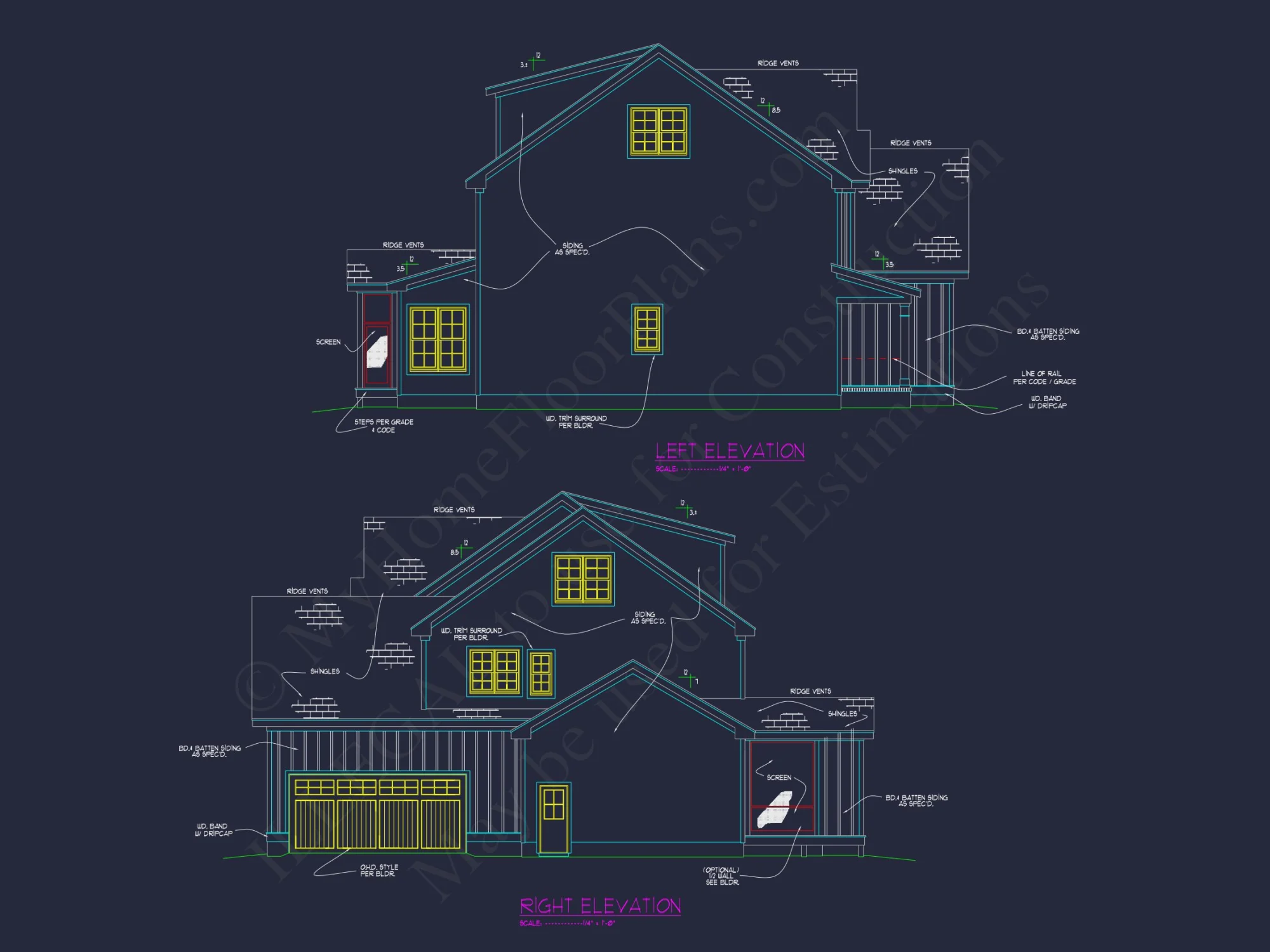 Elegant house Plan with Modern Floor Plan Designs and CAD Blueprints