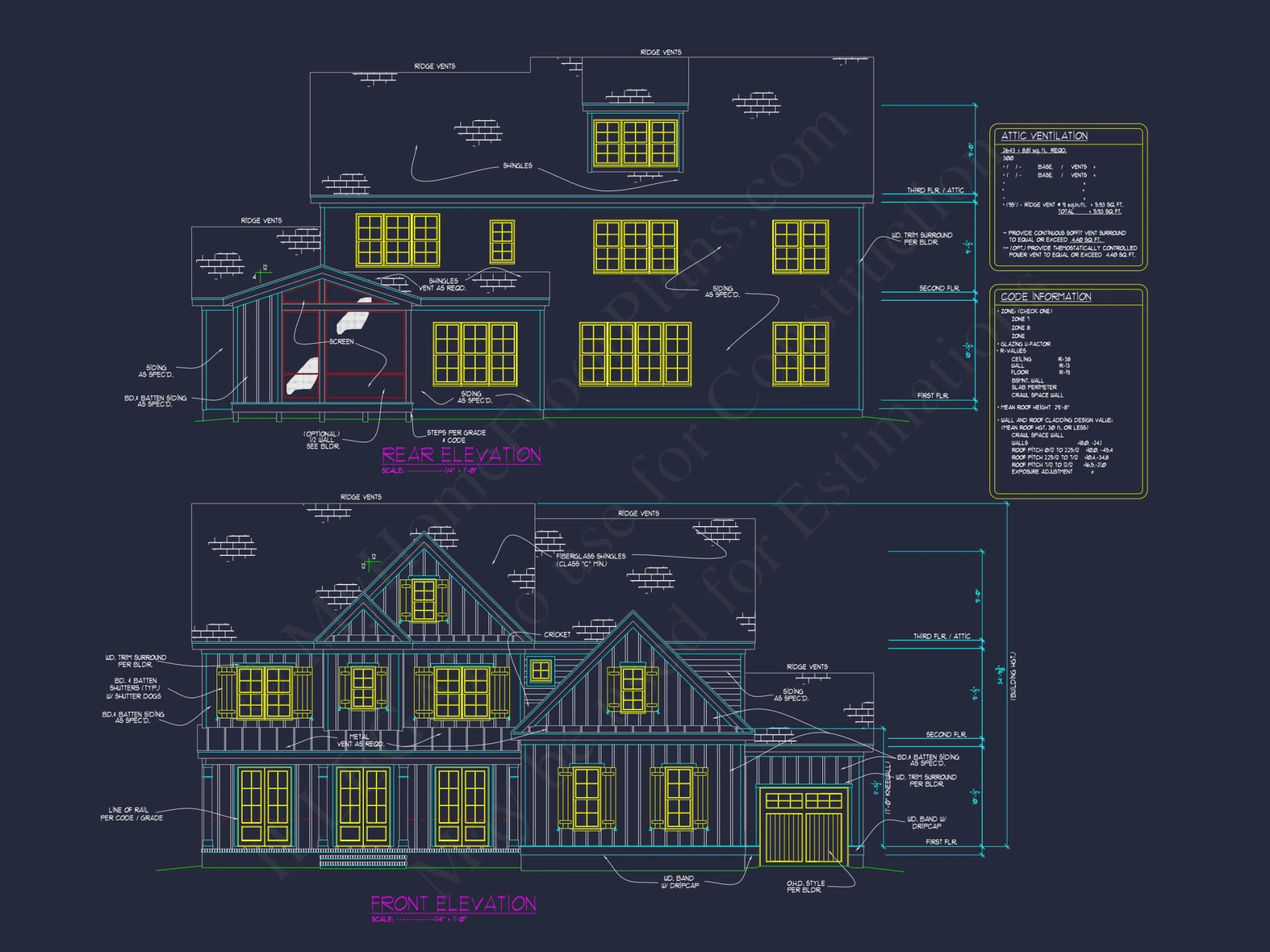 Elegant house Plan with Modern Floor Plan Designs and CAD Blueprints