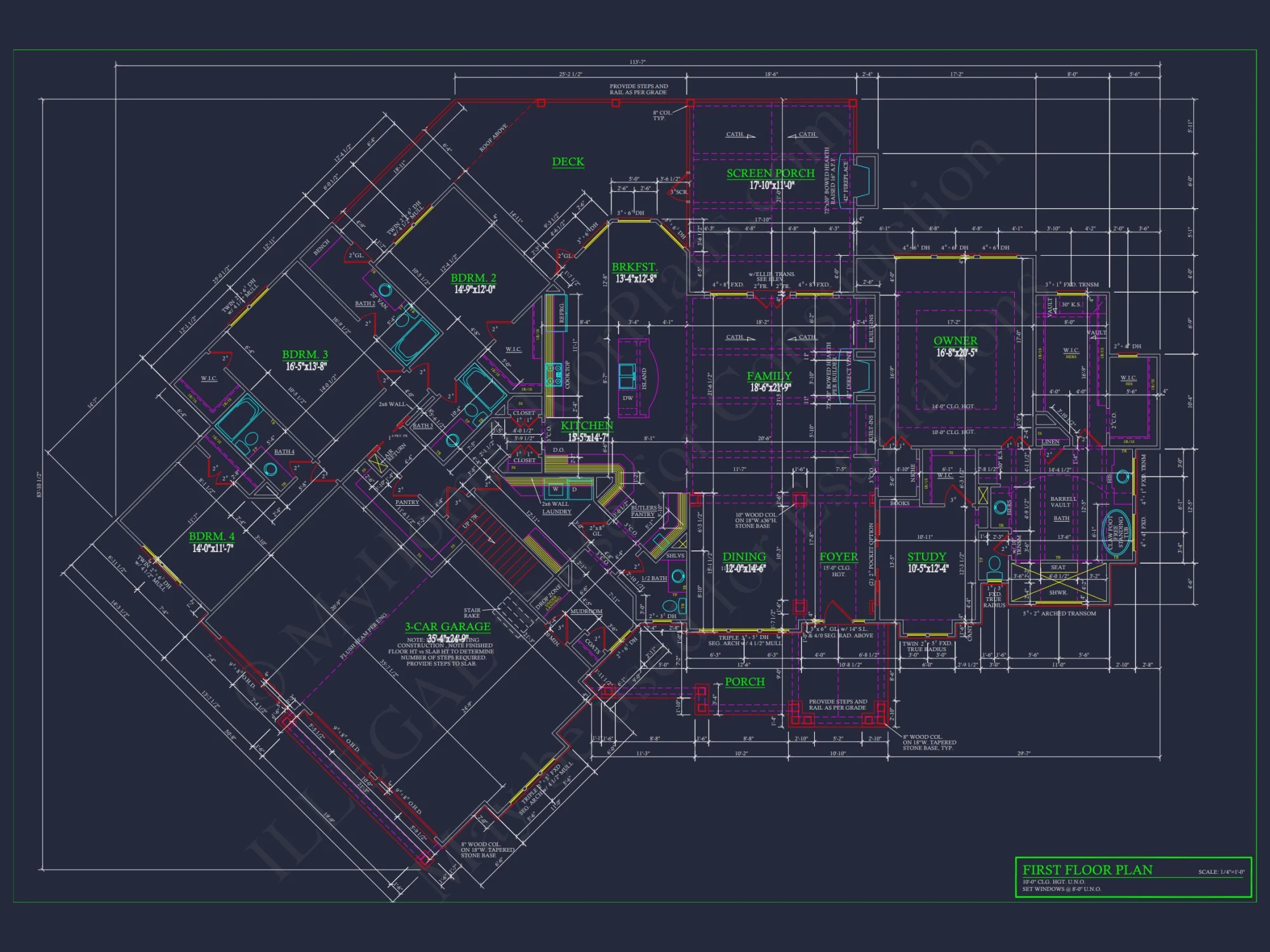 Elegant house Plan with Detailed Floor Designs and CAD Blueprints