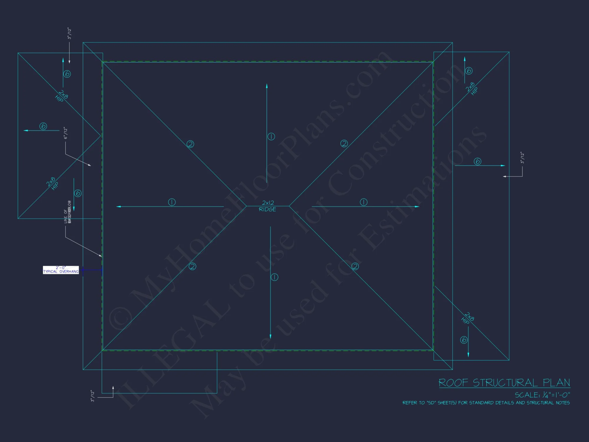 Modern Craftsman house Plan with 2 Floors and 5 Bedrooms