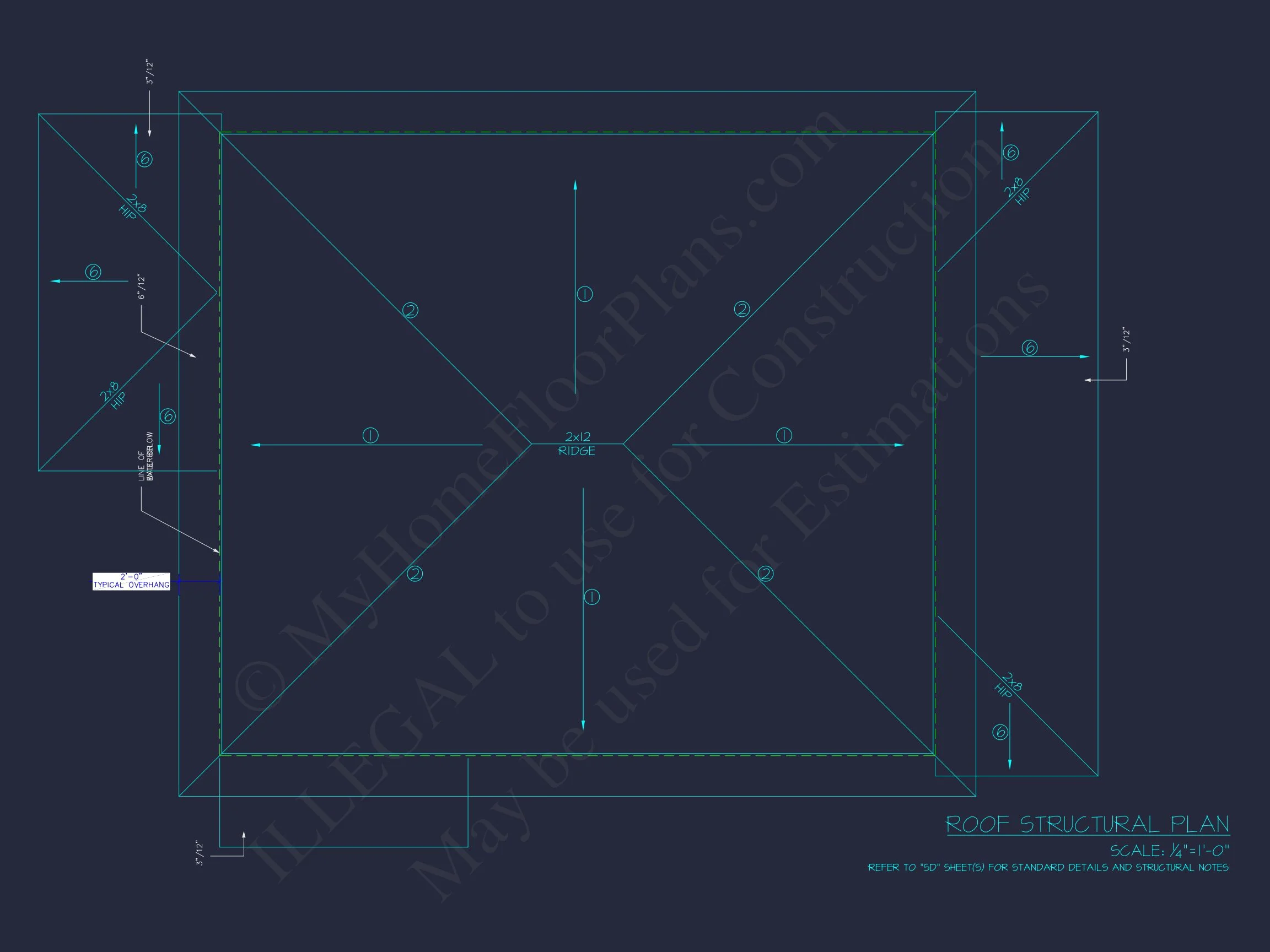 Modern Craftsman house Plan with 2 Floors and 5 Bedrooms