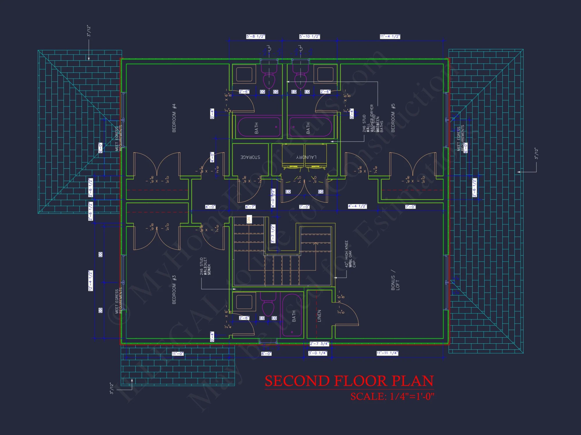 Modern Craftsman house Plan with 2 Floors and 5 Bedrooms