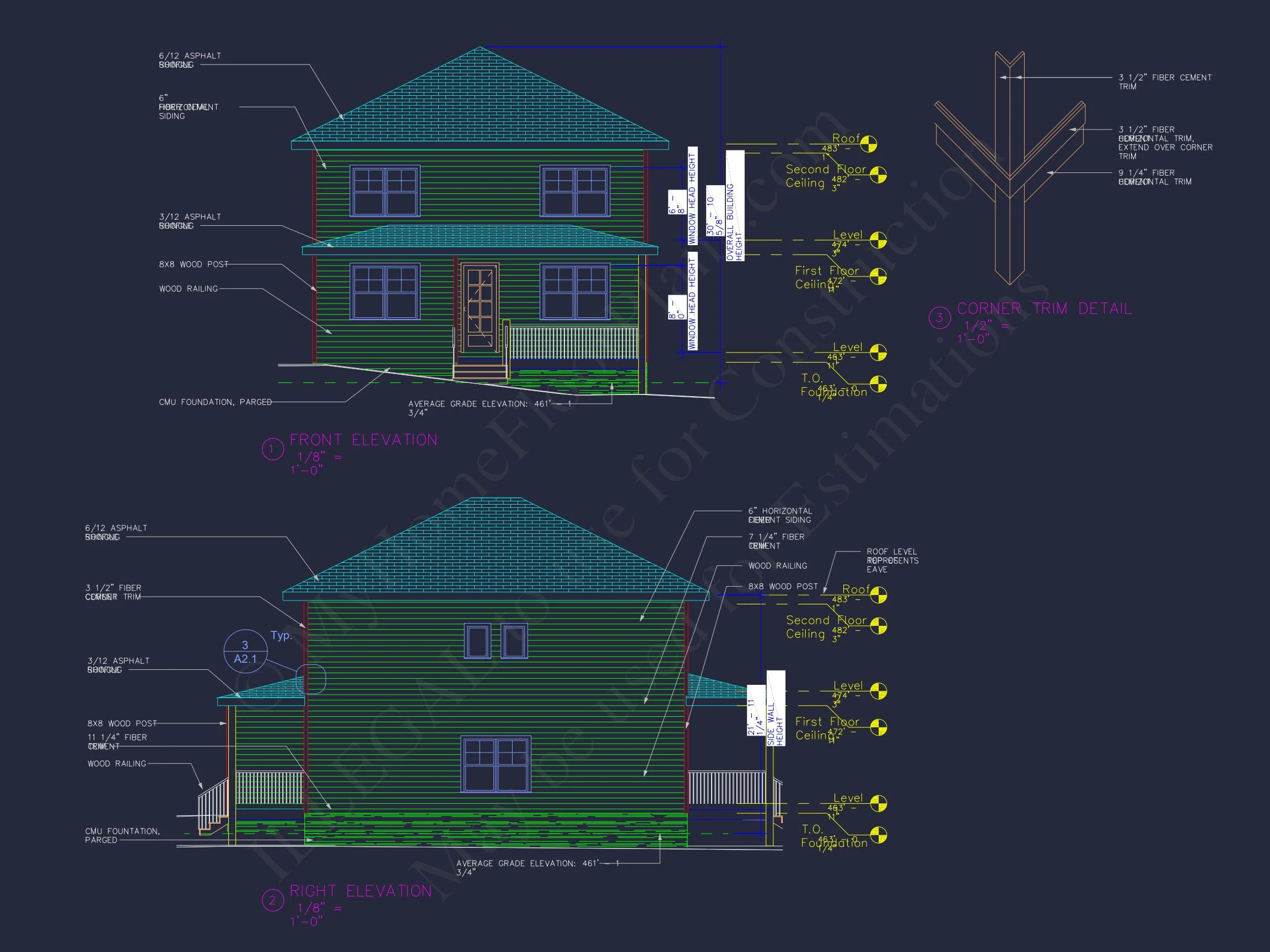 Modern Craftsman house Plan with 2 Floors and 5 Bedrooms