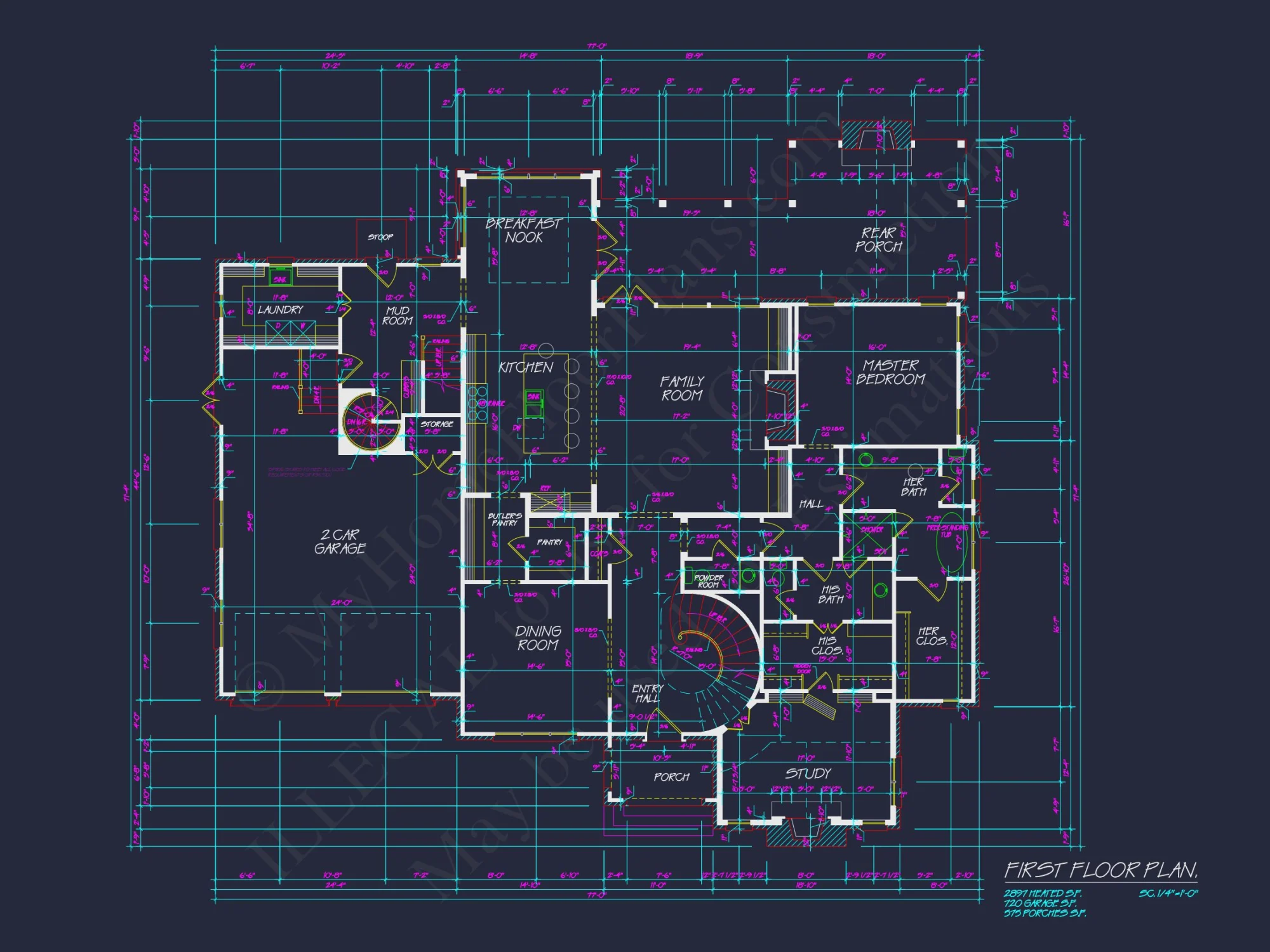 Elegant house Floor Plan with CAD Designs and Blueprints