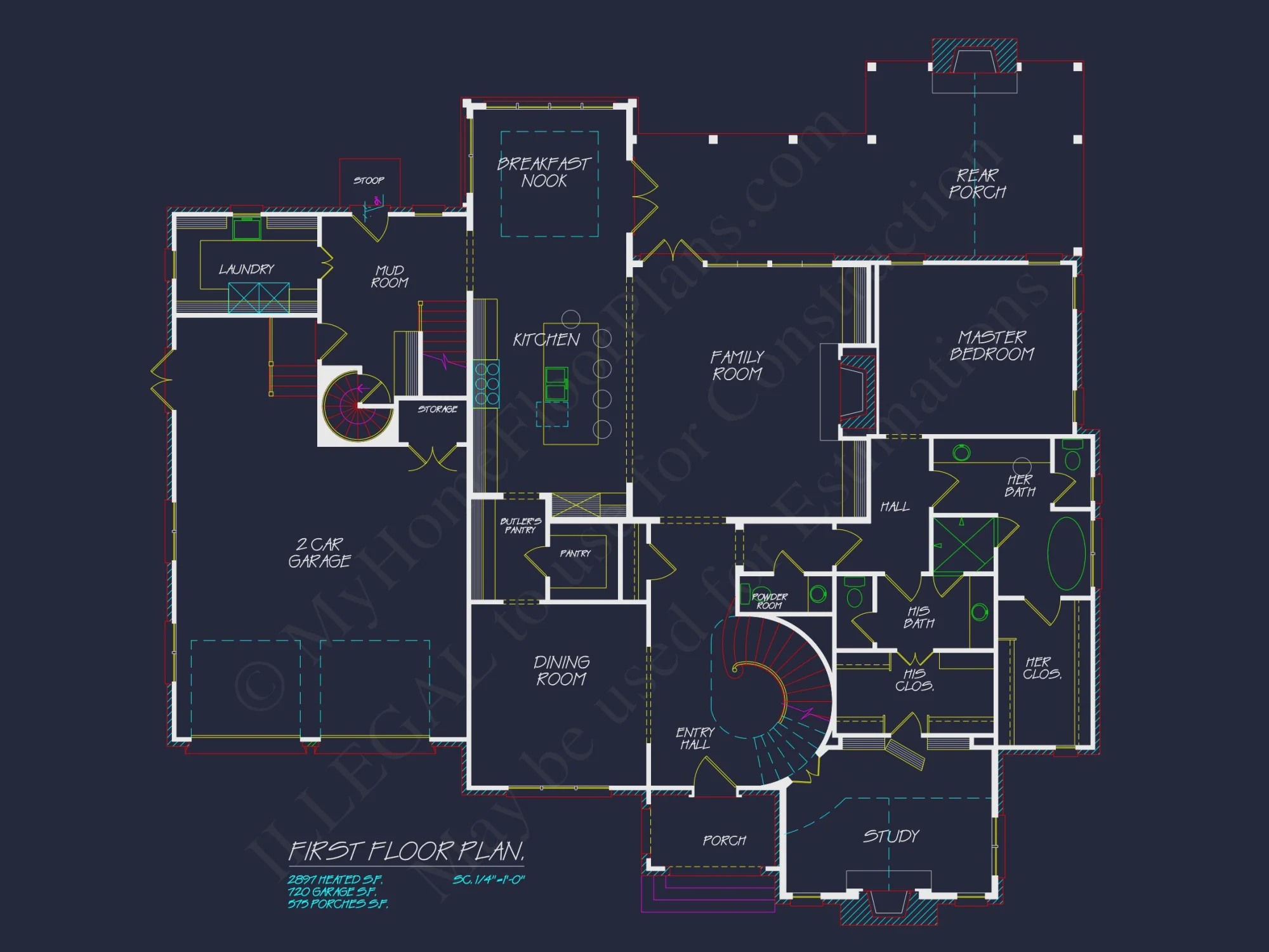 Elegant house Floor Plan with CAD Designs and Blueprints