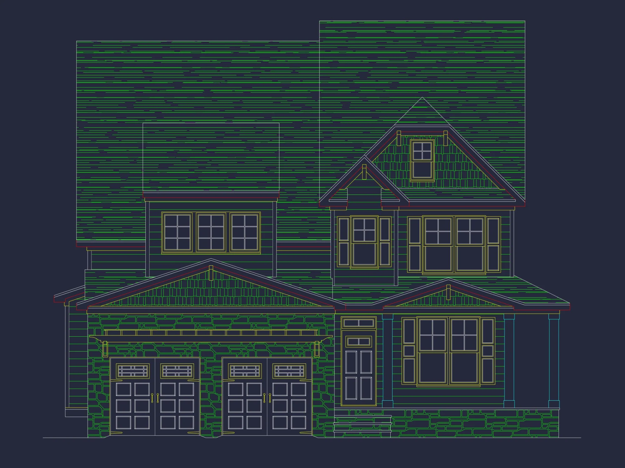 Elegant house Plan with 5 Bedrooms, CAD Designs & Blueprint