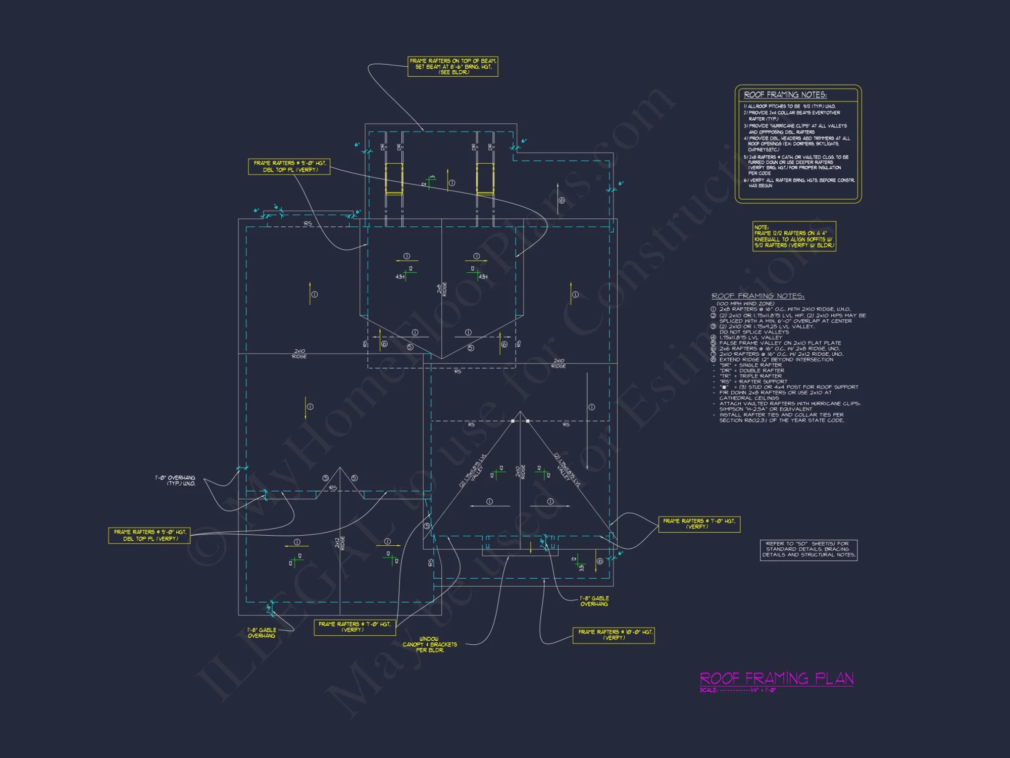 Modern Craftsman house Floor Plan with CAD Designs & Blueprints