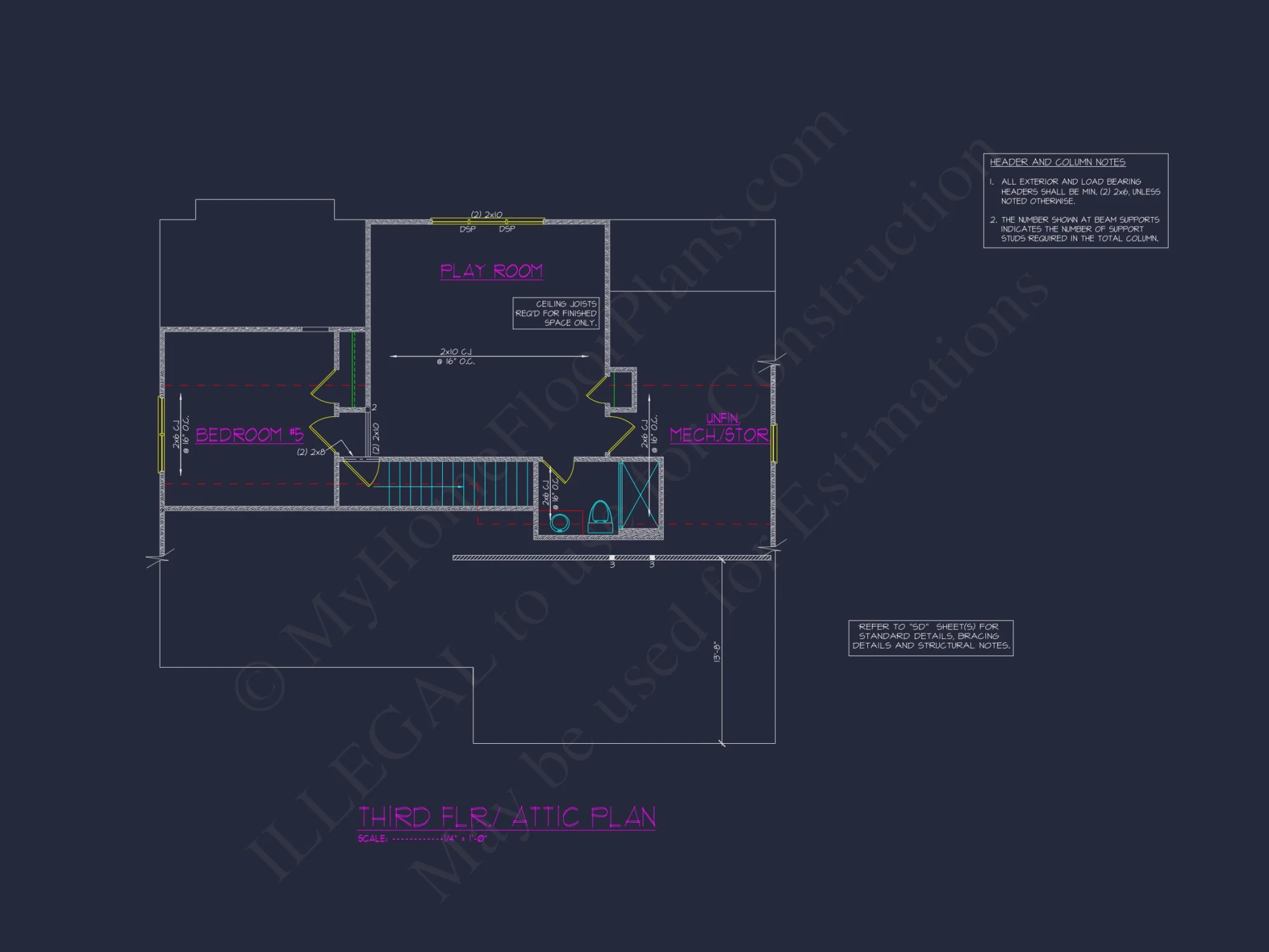 Modern Craftsman house Floor Plan with CAD Designs & Blueprints