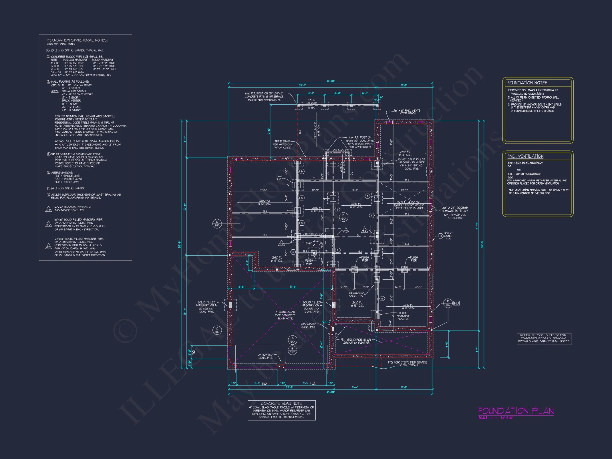 Modern Craftsman house Floor Plan with CAD Designs & Blueprints