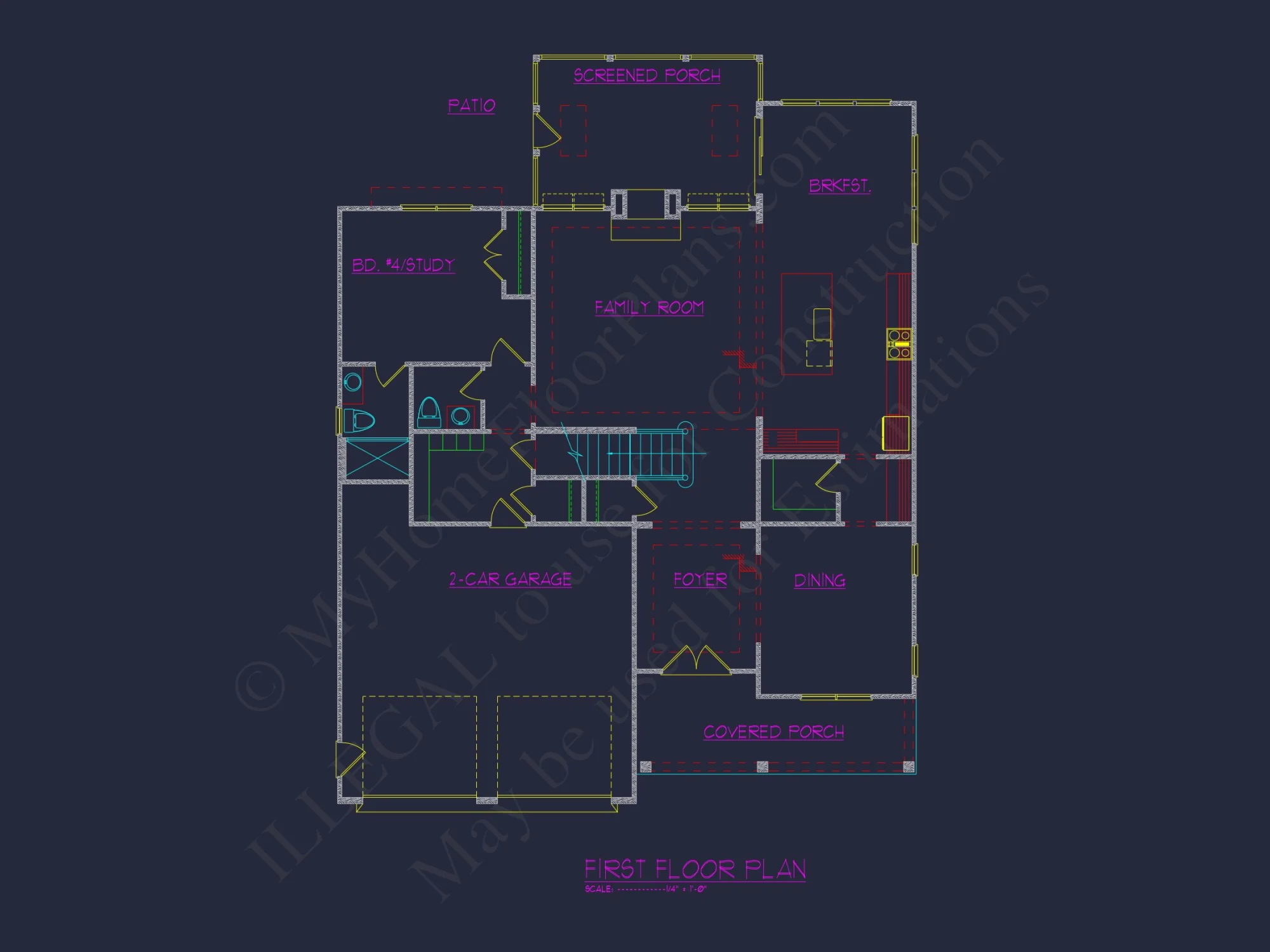 Modern Craftsman house Floor Plan with CAD Designs & Blueprints