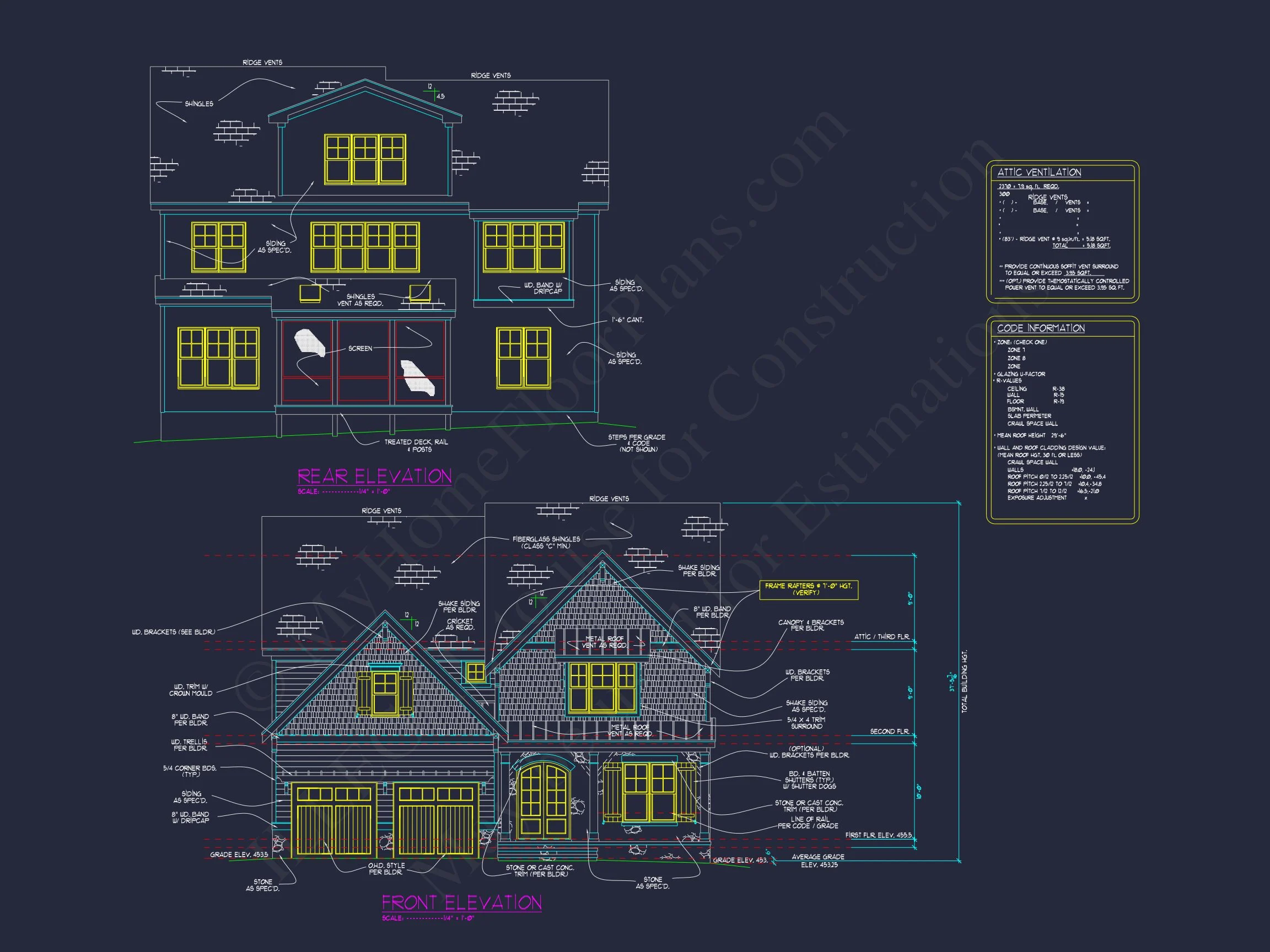 18-1636 HOUSE PLAN - Craftsman Home Plan - 4-Bed, 3-Bath, 2,750 SF 32 Modern Craftsman house Floor Plan with CAD Designs & Blueprints