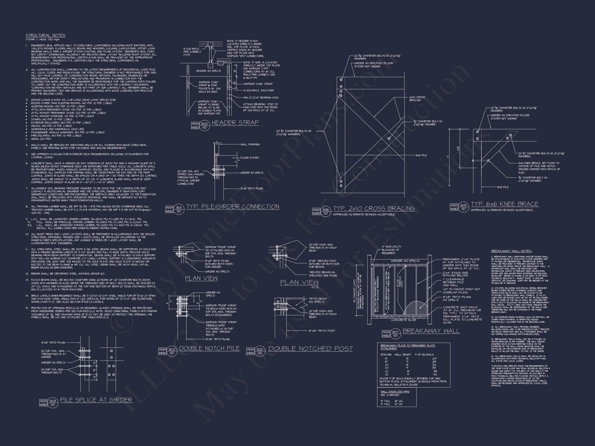 Stunning Coastal house Floor Plan with CAD Blueprint Designs