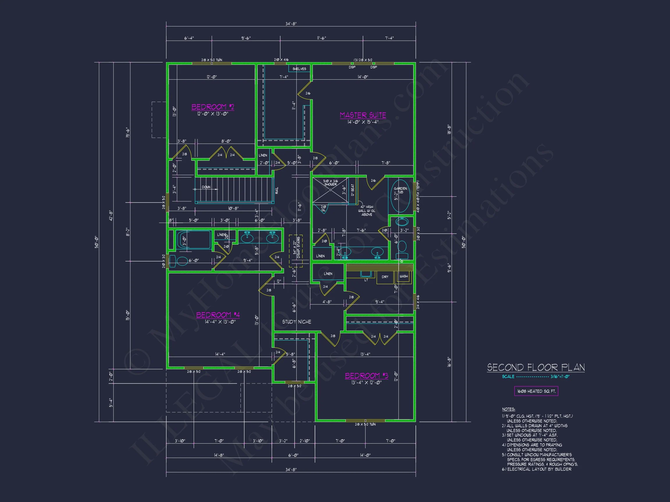 18-1595 HOUSE PLAN - Traditional Craftsman Home Plan - 4-Bed, 3-Bath, 2,850 SF 13 Spacious house Designs with Floor Plan CAD for Modern Living