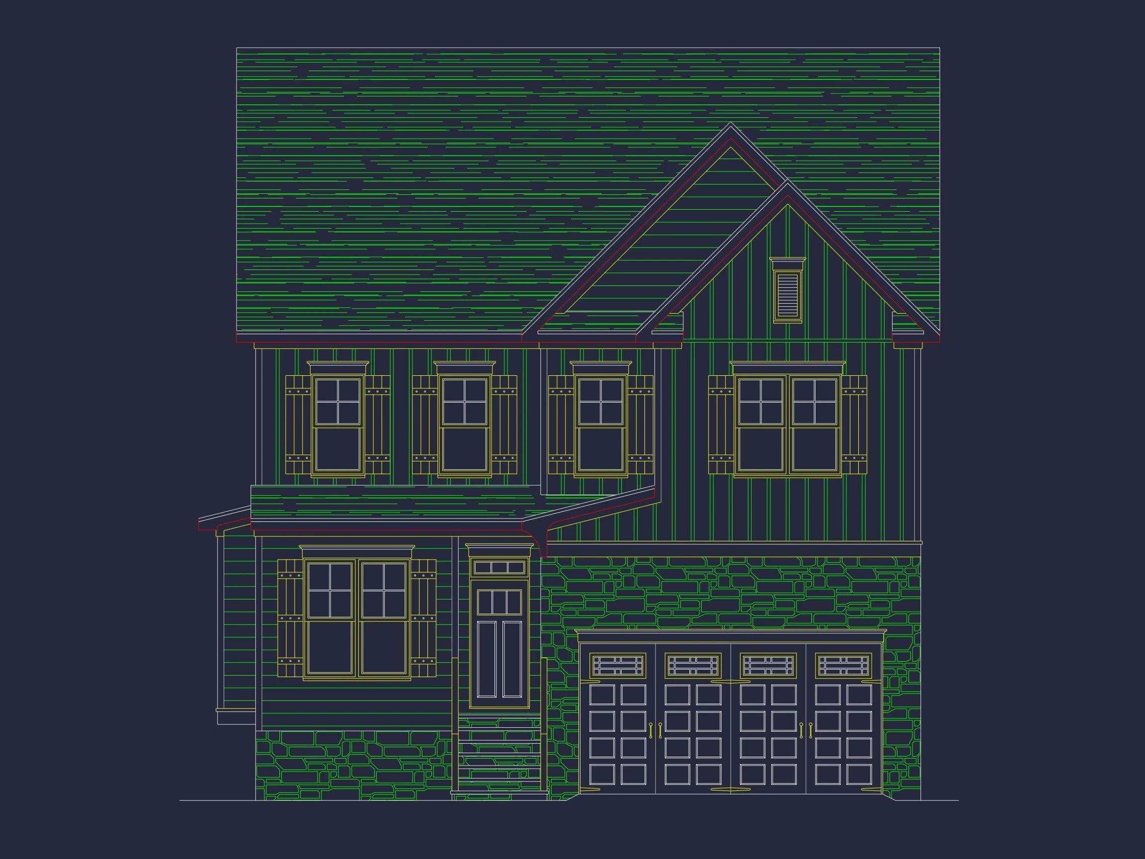 18-1595 HOUSE PLAN - Traditional Craftsman Home Plan - 4-Bed, 3-Bath, 2,850 SF 6 Spacious house Designs with Floor Plan CAD for Modern Living