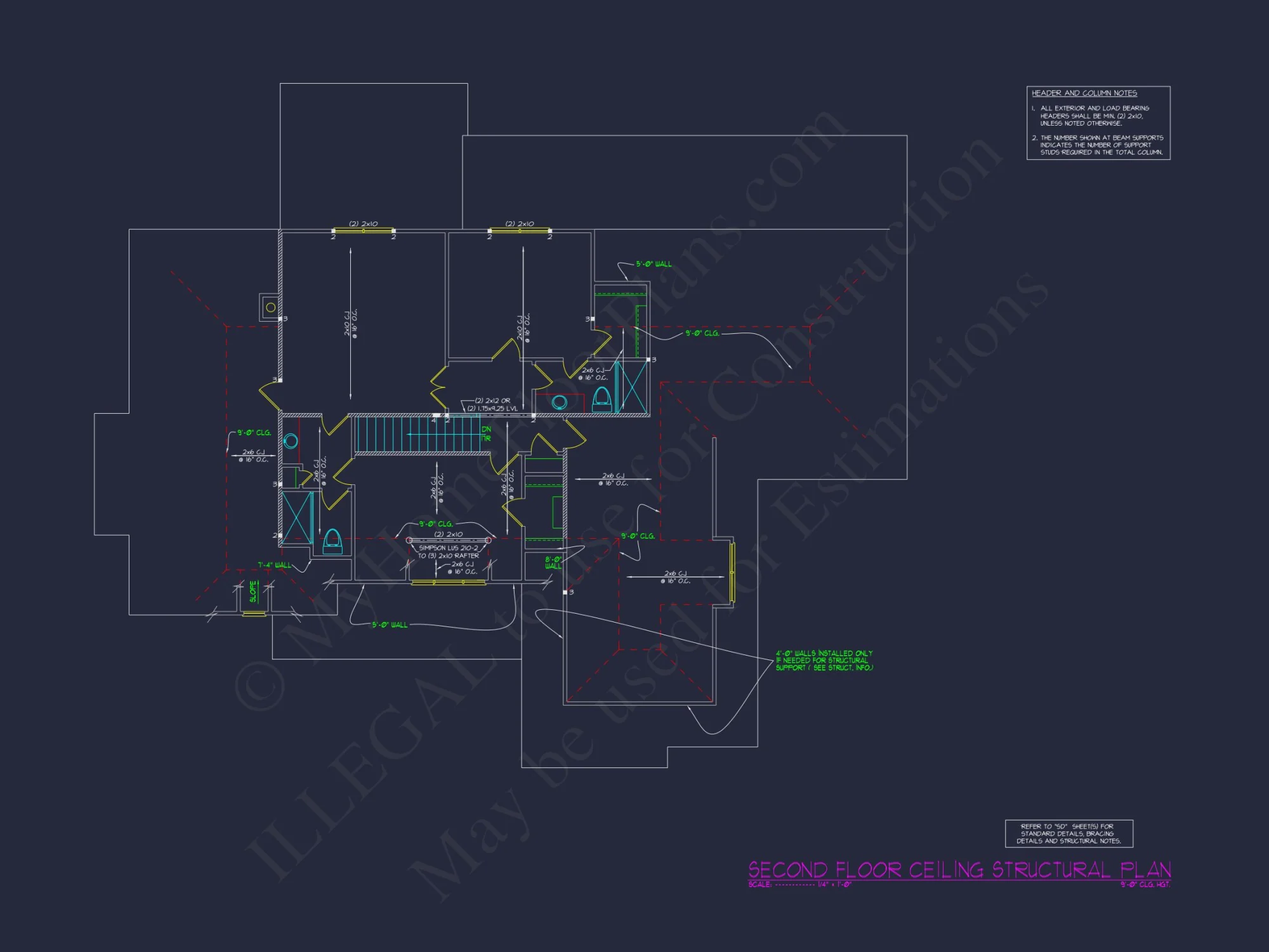 Craftsman house Plan with Detailed Floor Blueprint Designs
