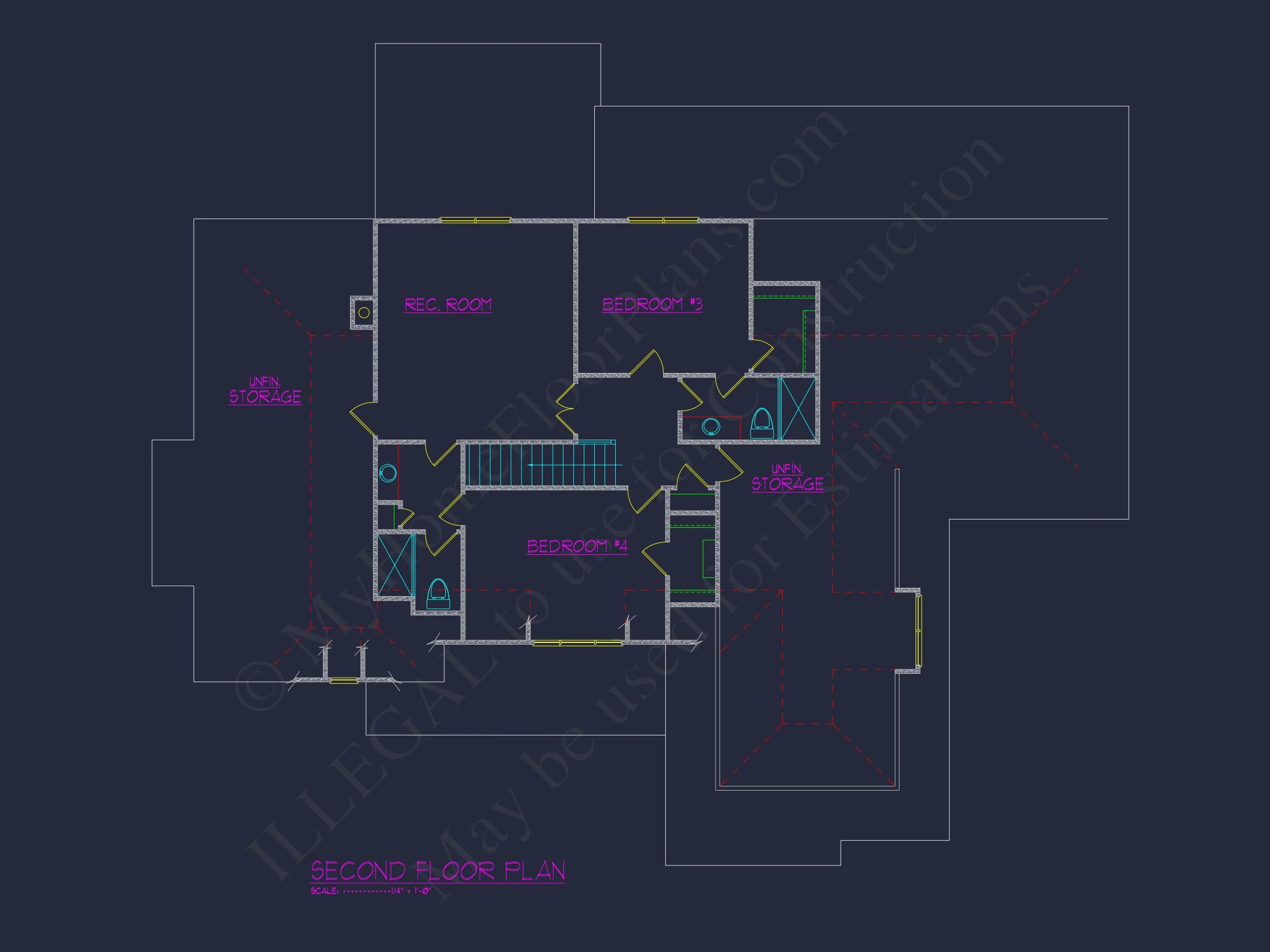 18-1588 HOUSE PLAN - Craftsman Home Plan - 4-Bed, 3.5-Bath, 3,231 SF 34 Craftsman house Plan with Detailed Floor Blueprint Designs
