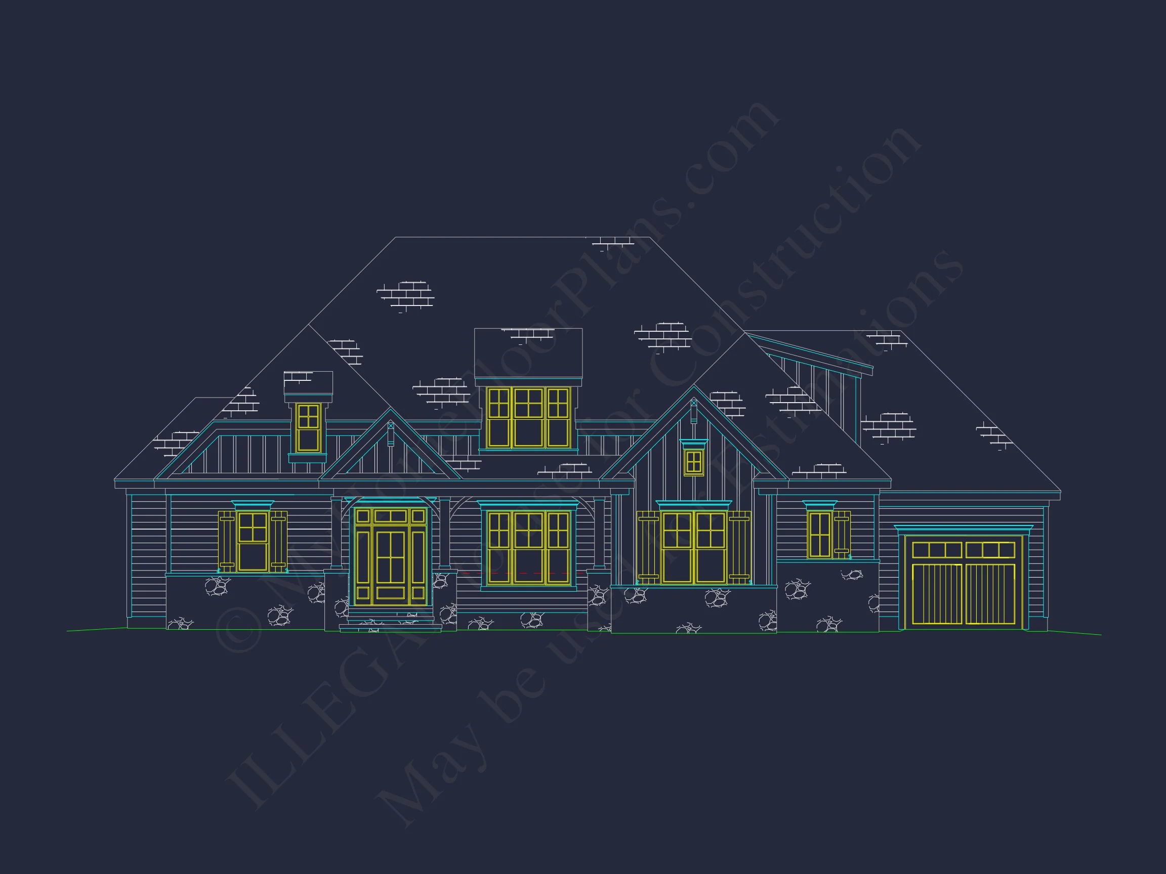 18-1588 HOUSE PLAN - Craftsman Home Plan - 4-Bed, 3.5-Bath, 3,231 SF 30 Craftsman house Plan with Detailed Floor Blueprint Designs