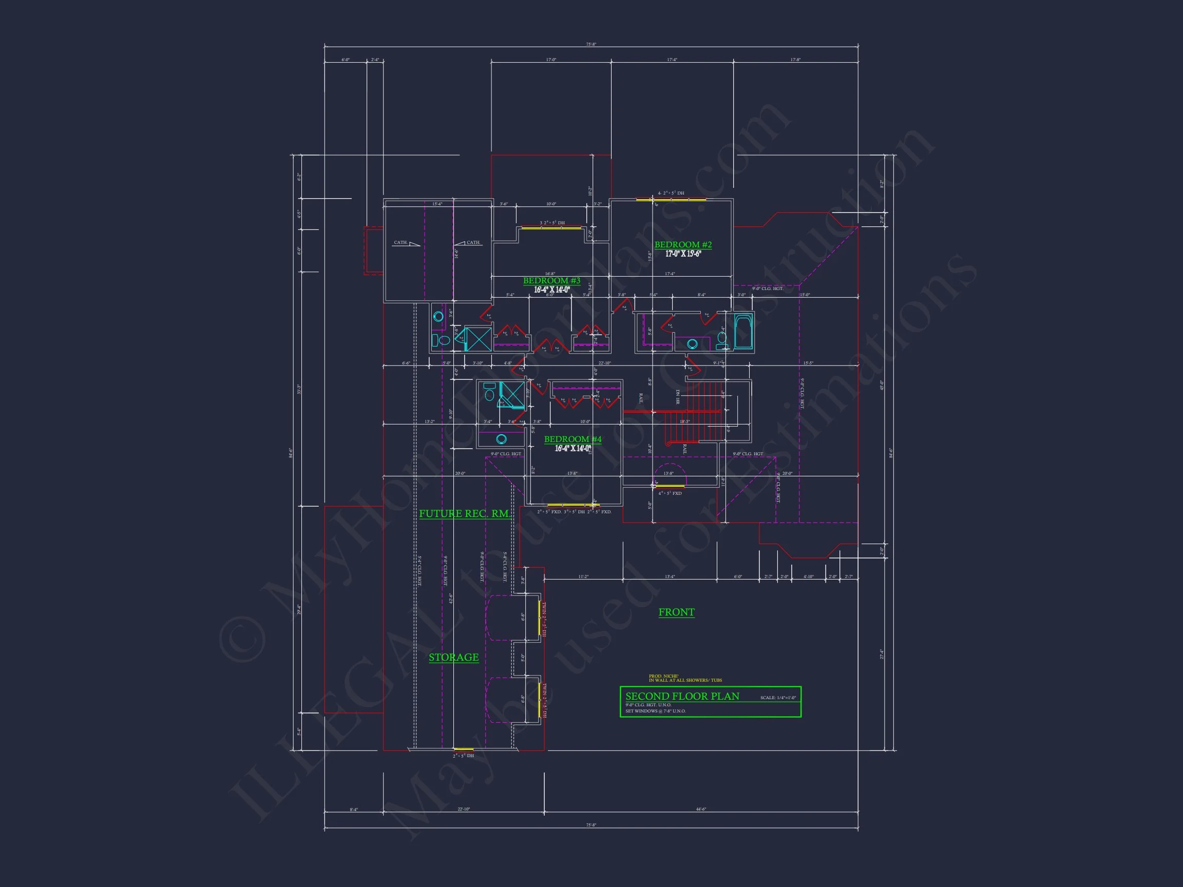Elegant house Floor Plan with CAD Architecture Designs