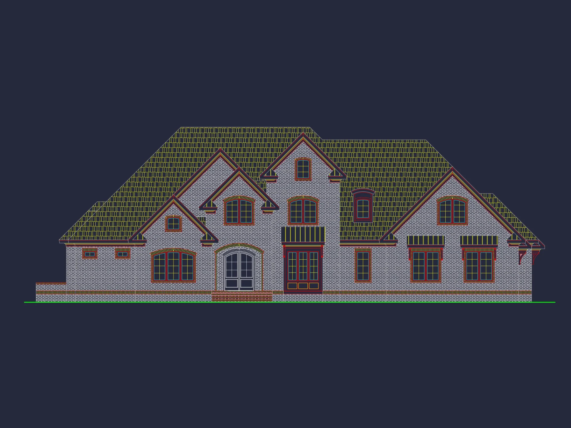 Elegant house Plan with Detailed Architecture and Floor Designs