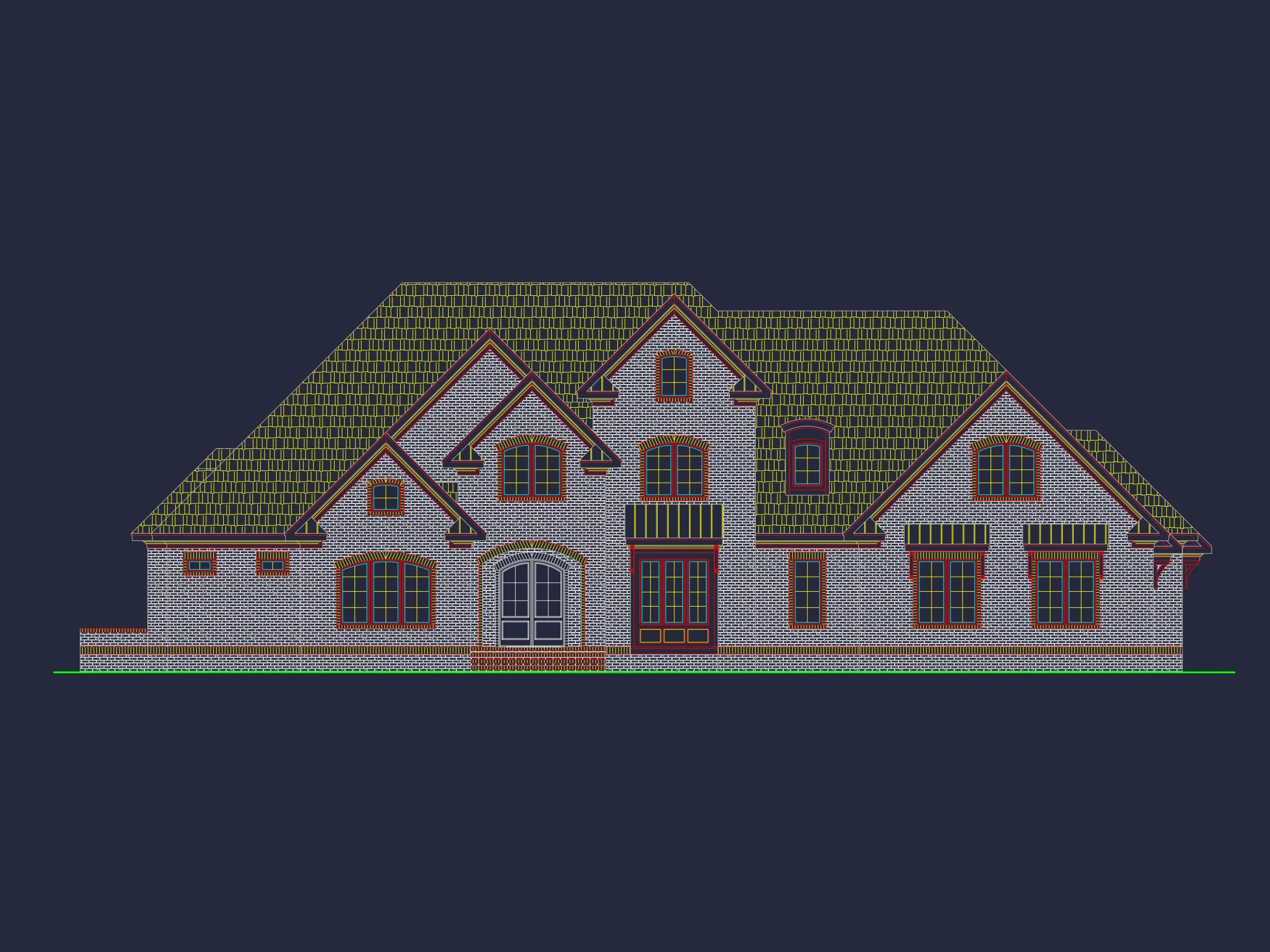Elegant house Plan with Detailed Architecture and Floor Designs