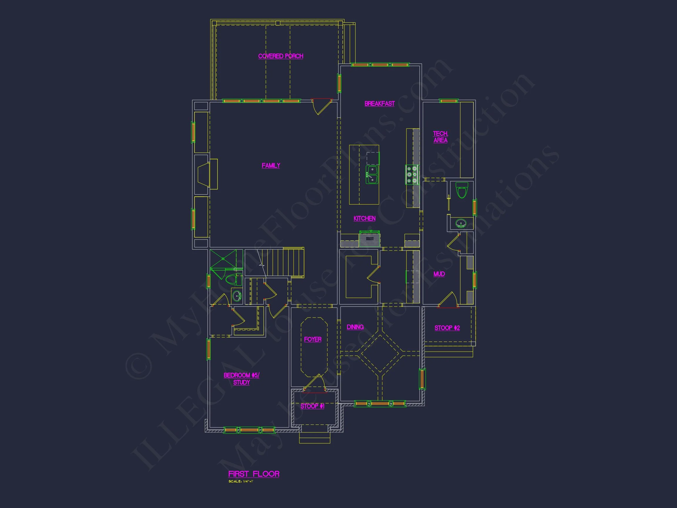 18-1430 HOUSE PLAN - Custom House Plan with 3 Floors, CAD Blueprint, and Designs 27 Custom house Plan with 3 Floors, CAD Blueprint, and Designs