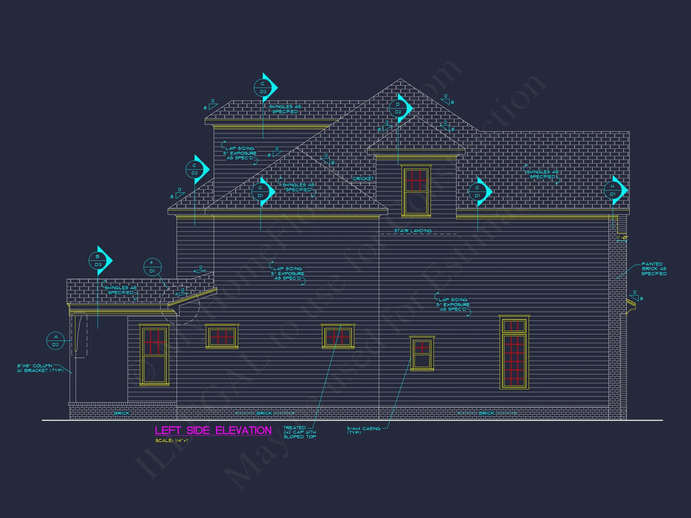 18-1430 HOUSE PLAN - Custom House Plan with 3 Floors, CAD Blueprint, and Designs 26 Custom house Plan with 3 Floors, CAD Blueprint, and Designs