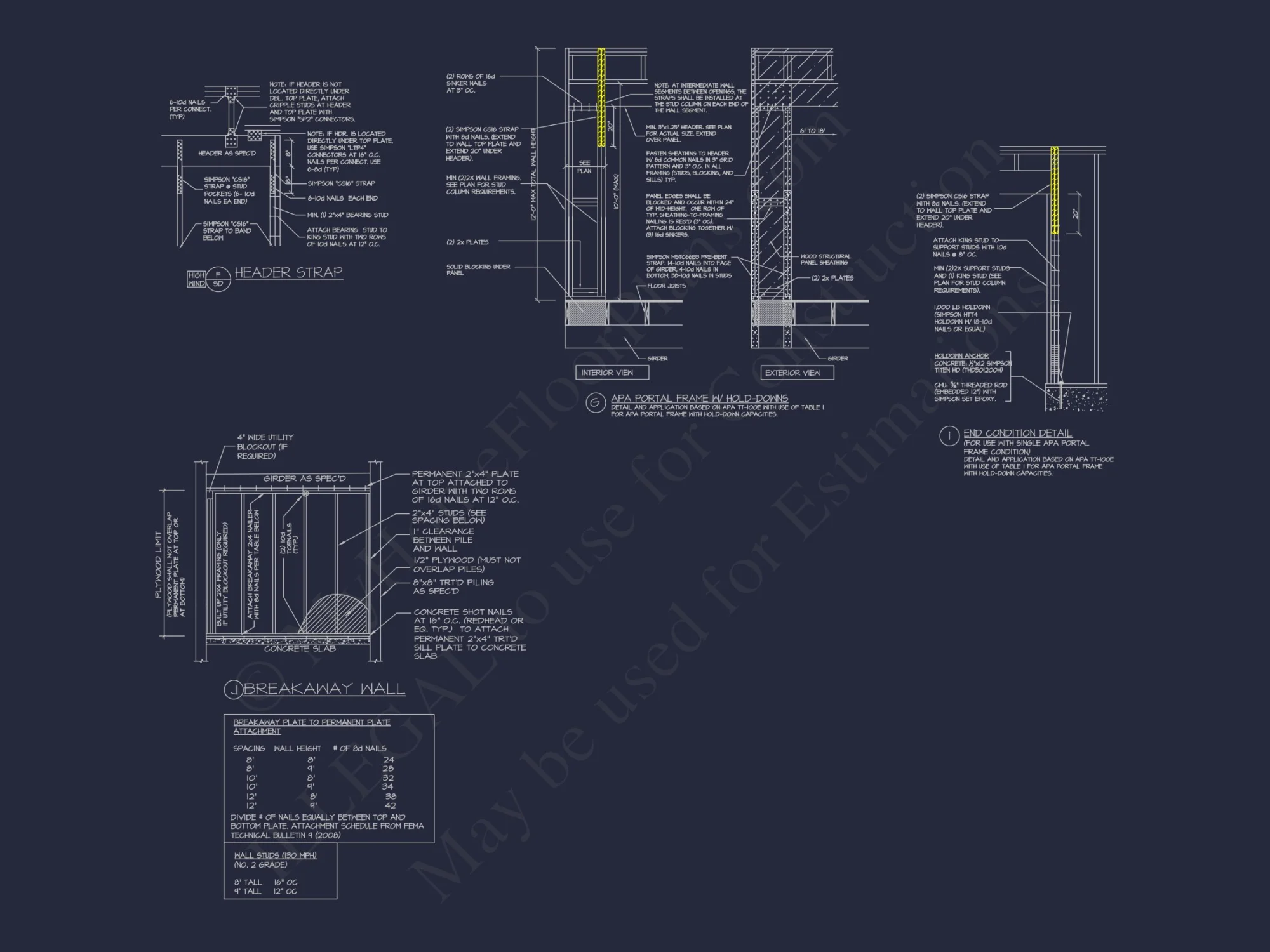 Beach Duplex Floor Plan with 4 Beds, Garage & CAD Designs