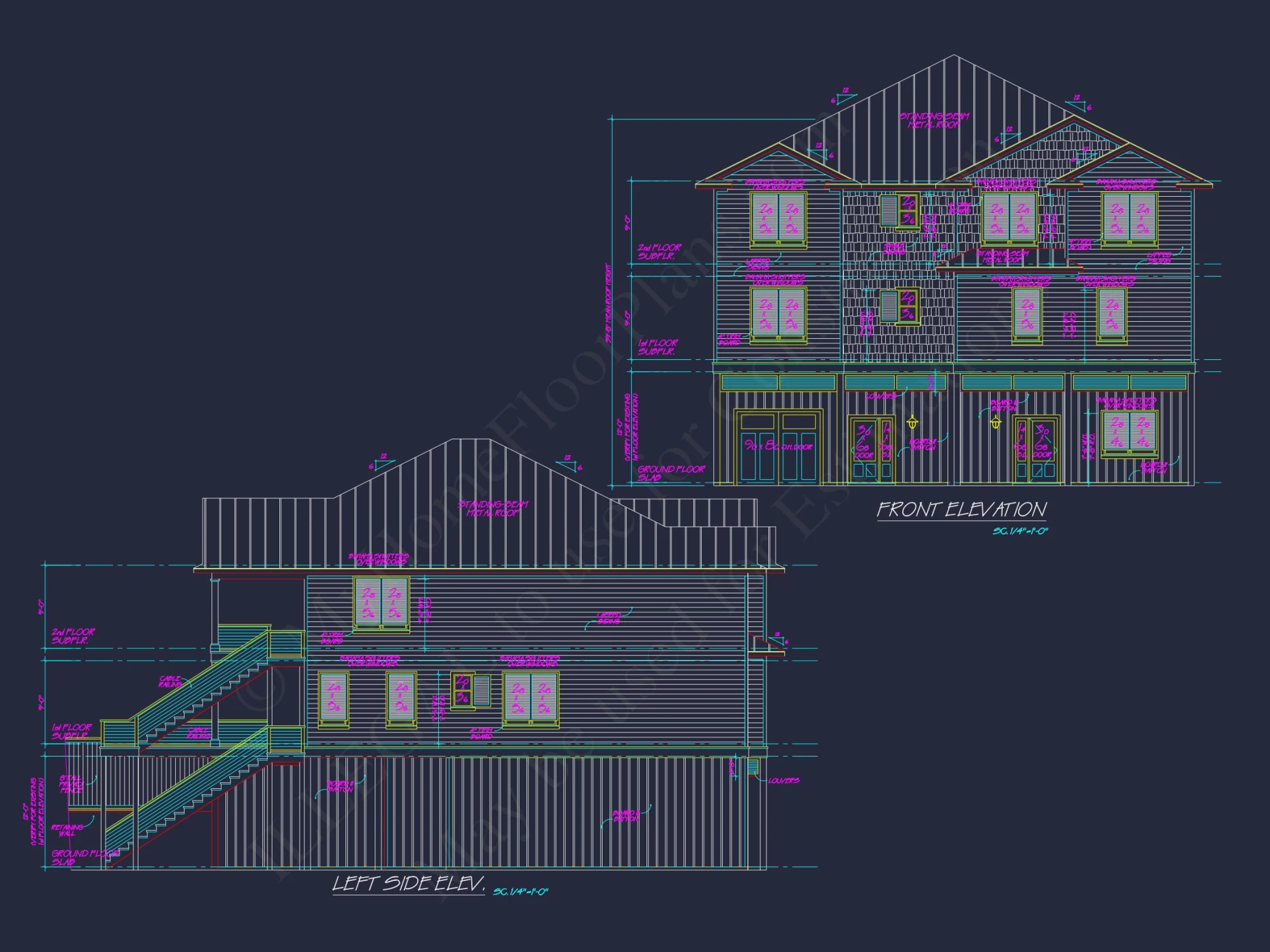 Beach Duplex Floor Plan with 4 Beds, Garage & CAD Designs