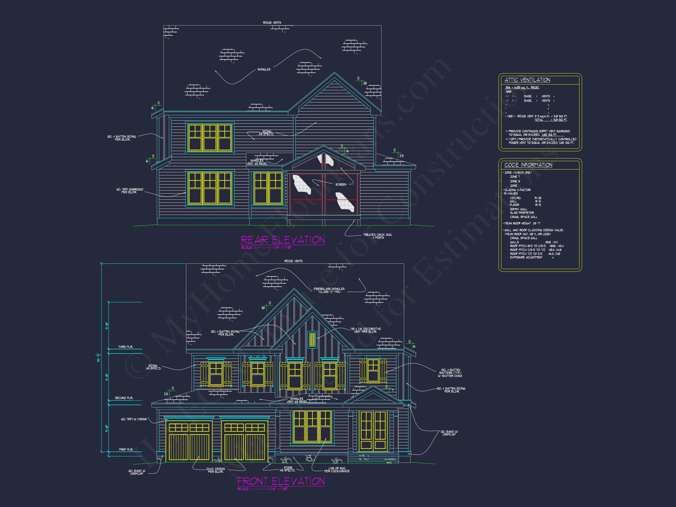 Elegant 3-Story house Plan with CAD Blueprints & Modern Designs