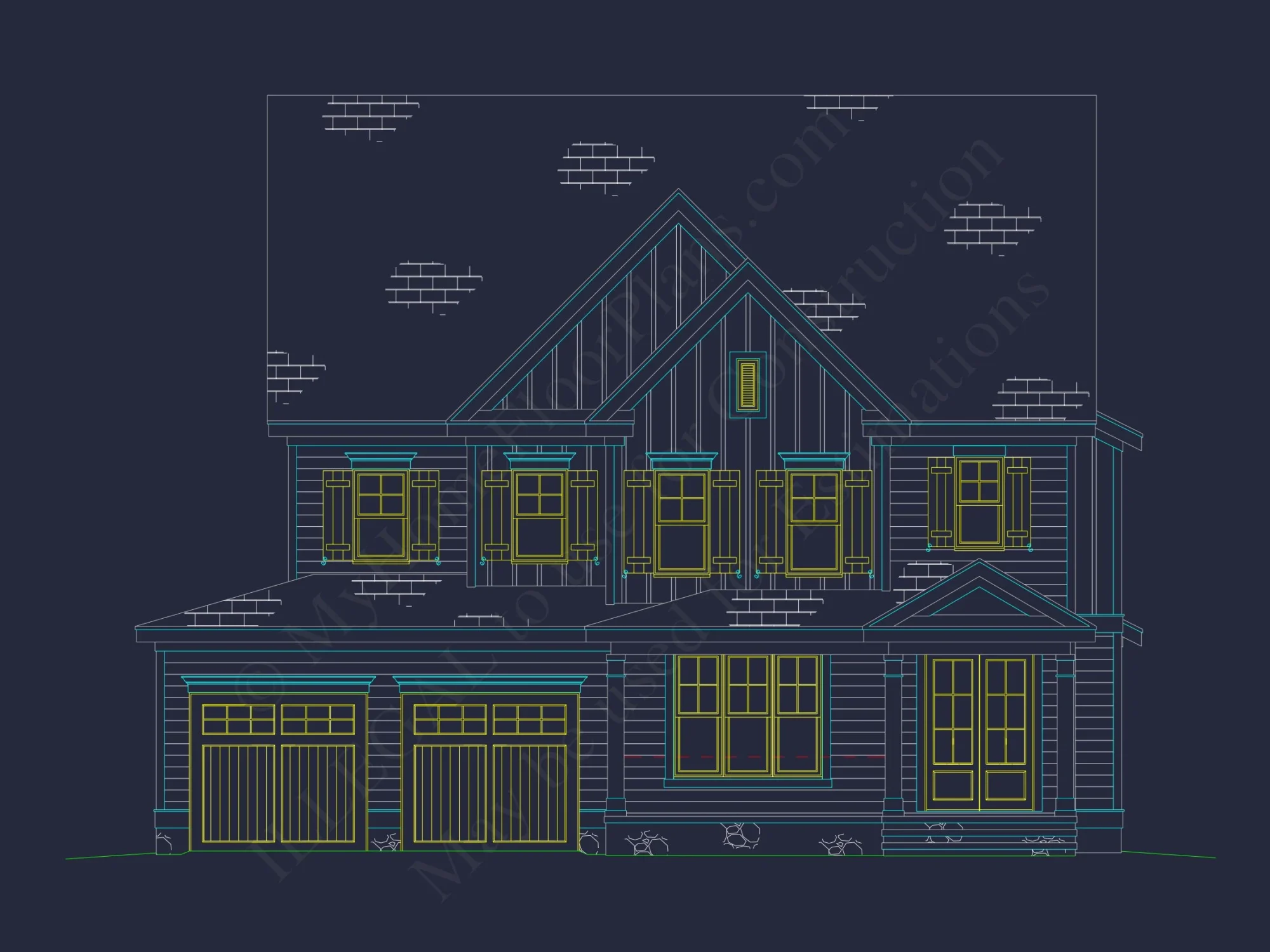 Elegant 3-Story house Plan with CAD Blueprints & Modern Designs