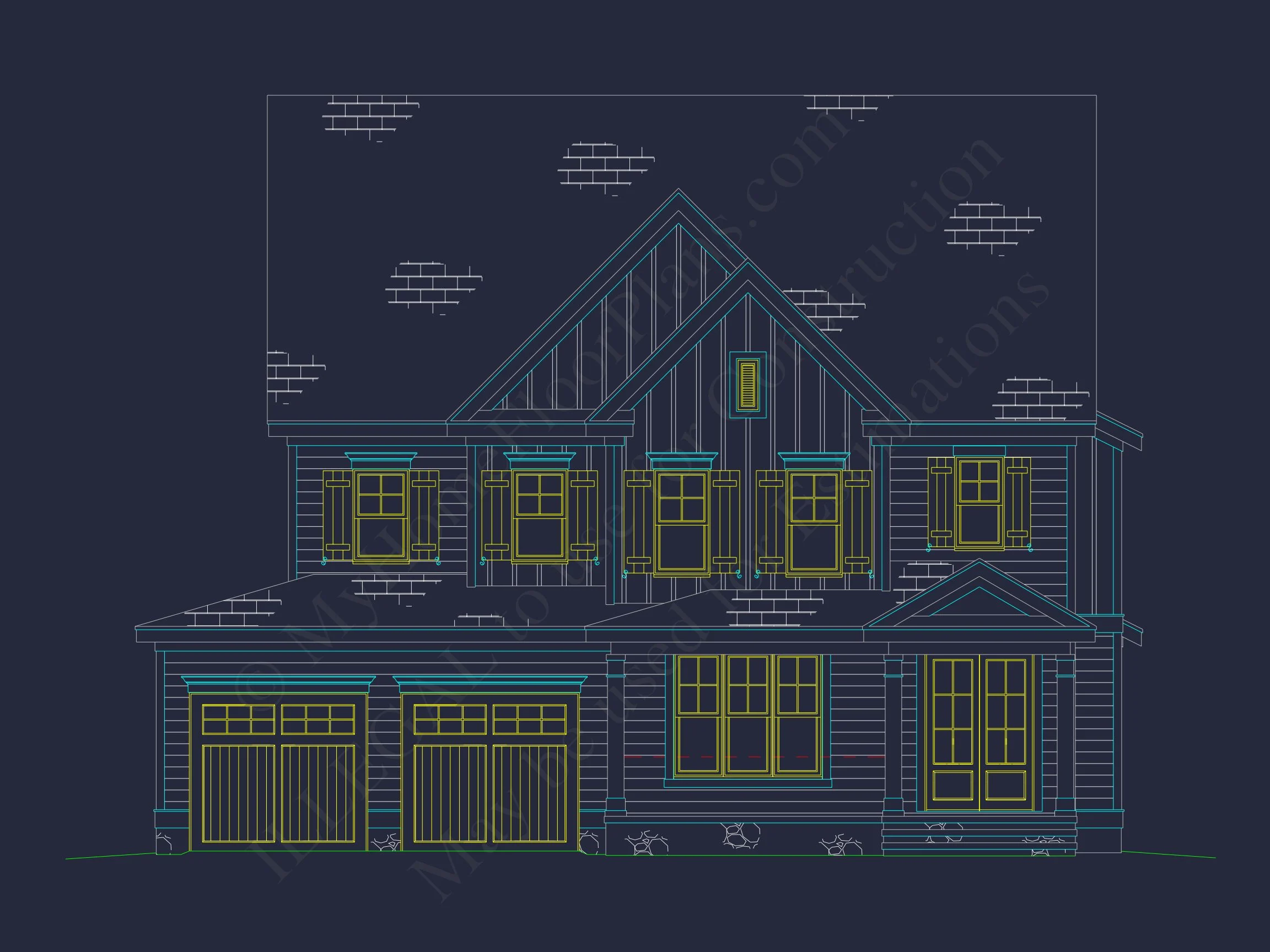 Elegant 3-Story house Plan with CAD Blueprints & Modern Designs