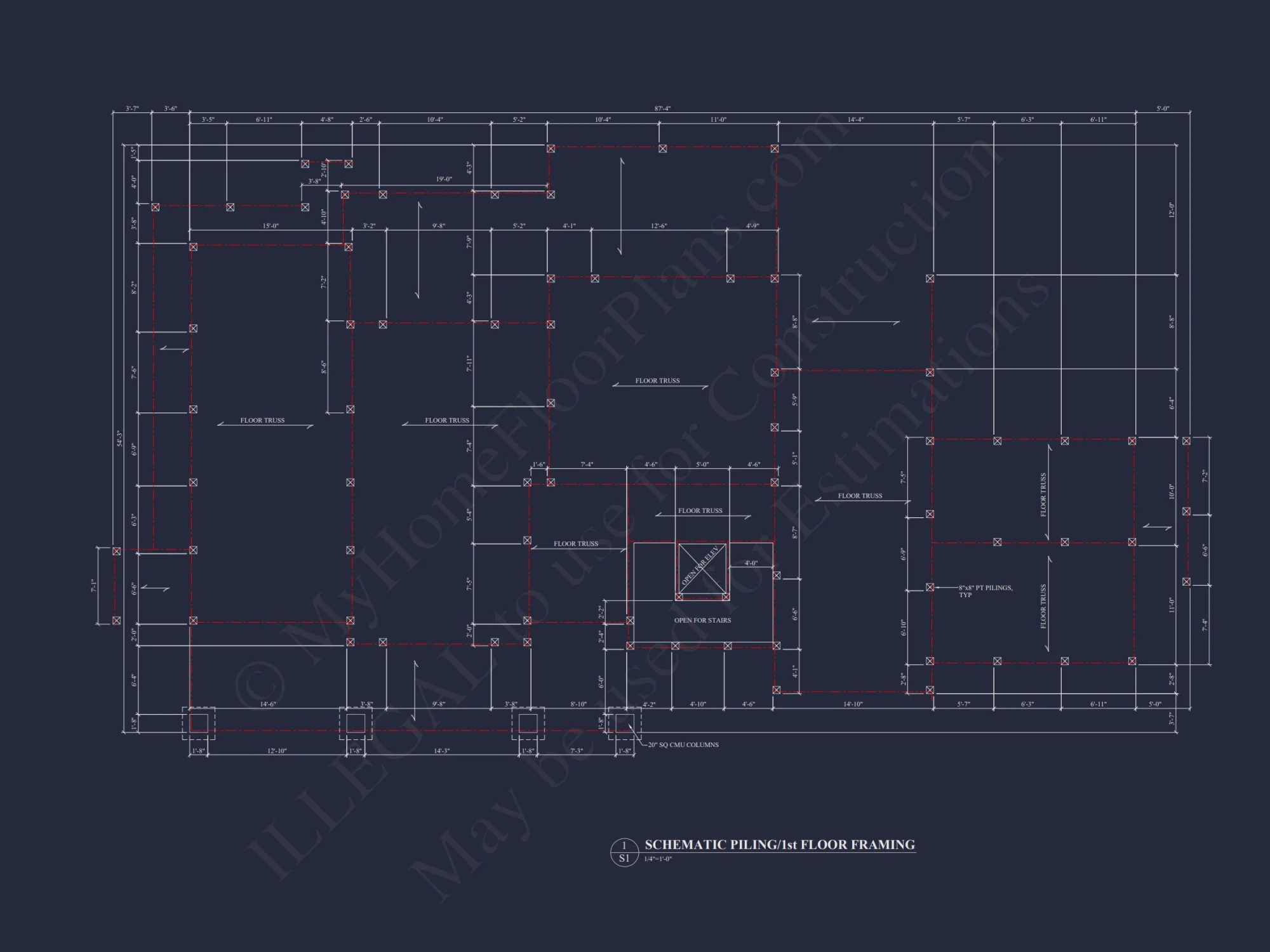 Modern Craftsman house Plan: 2-Story CAD Design with 4 Bedrooms