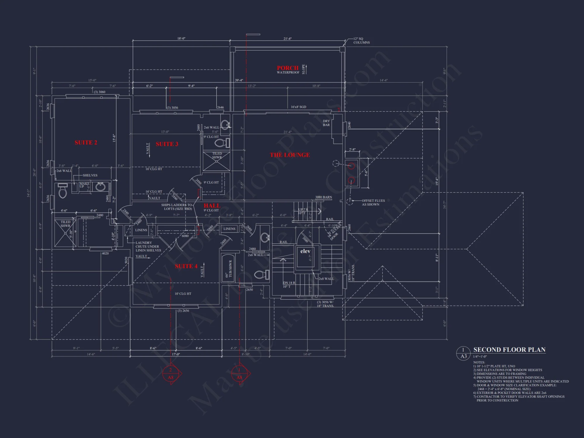 Modern Craftsman house Plan: 2-Story CAD Design with 4 Bedrooms