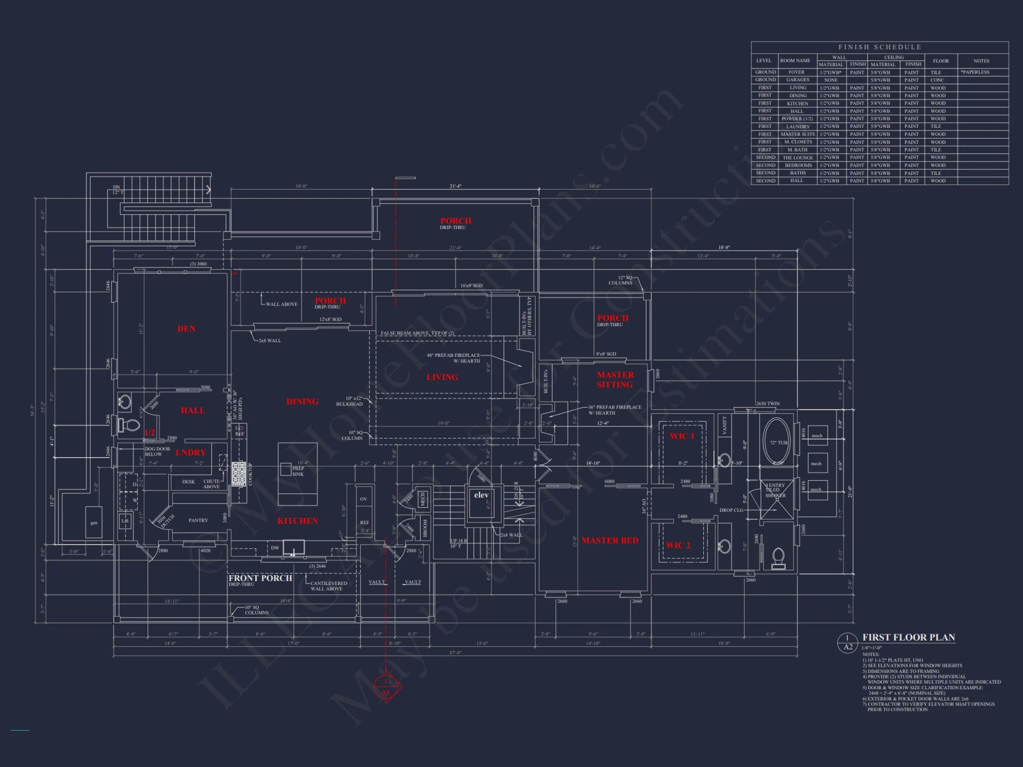 Modern Craftsman house Plan: 2-Story CAD Design with 4 Bedrooms