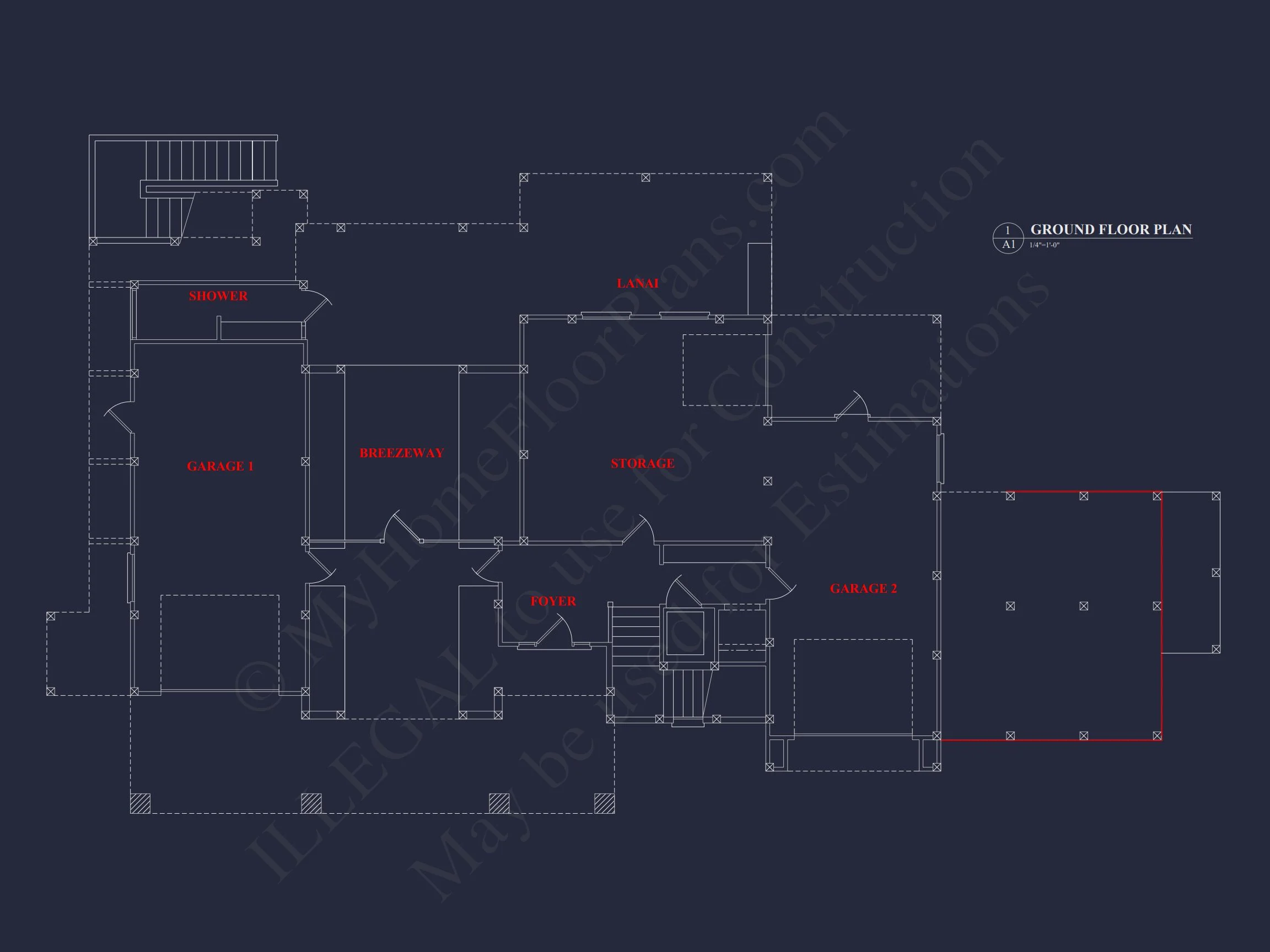 Modern Craftsman house Plan: 2-Story CAD Design with 4 Bedrooms