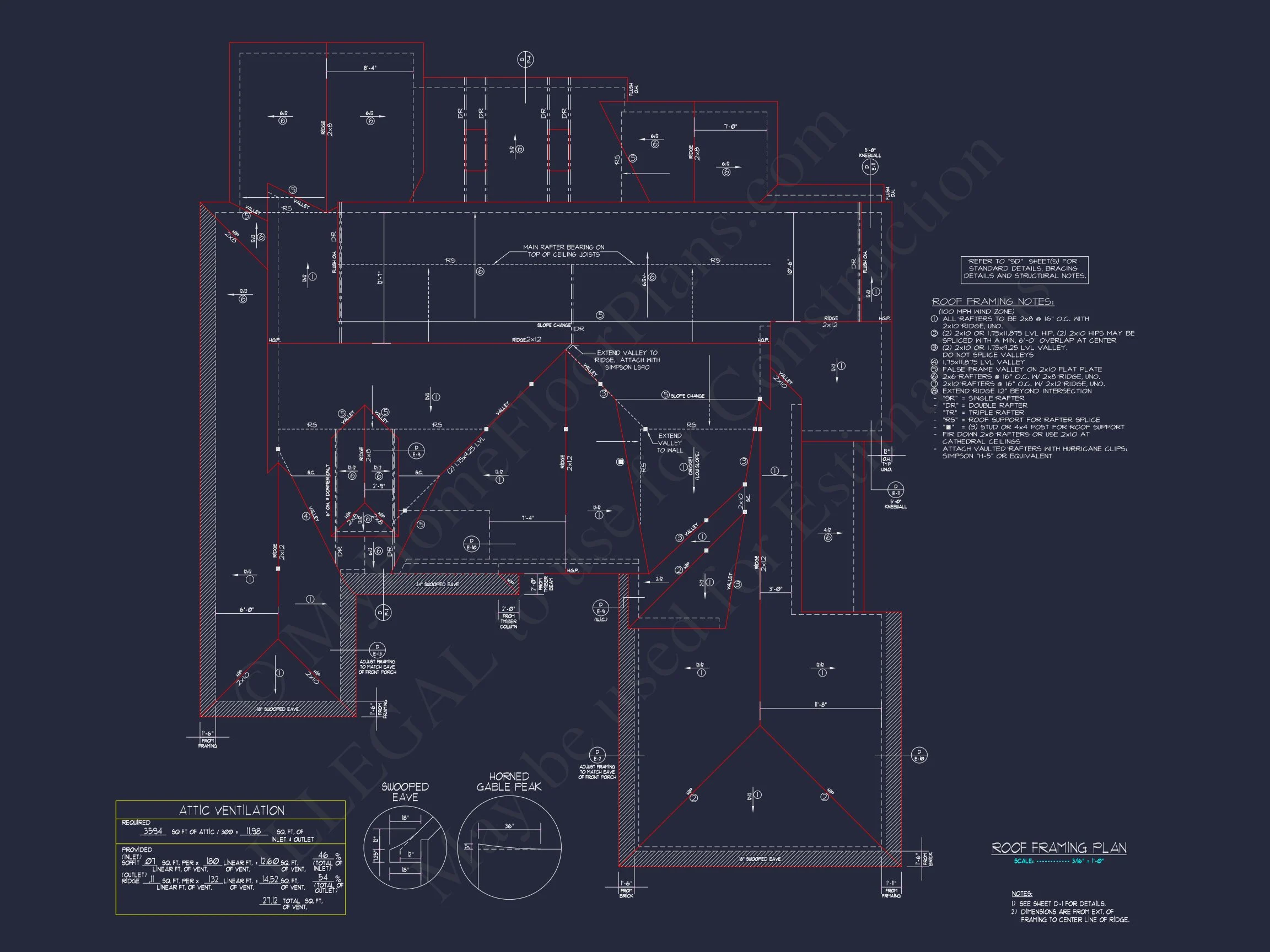 Custom house Plan with 4 Beds, CAD Blueprint, and Features