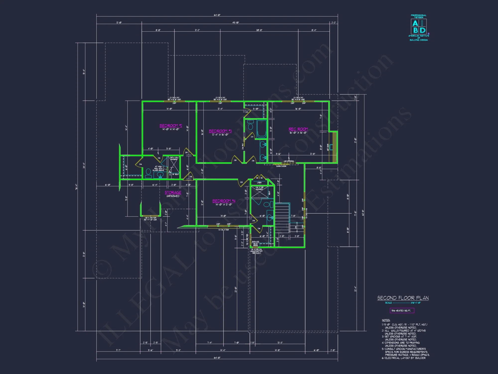 Custom house Plan with 4 Beds, CAD Blueprint, and Features