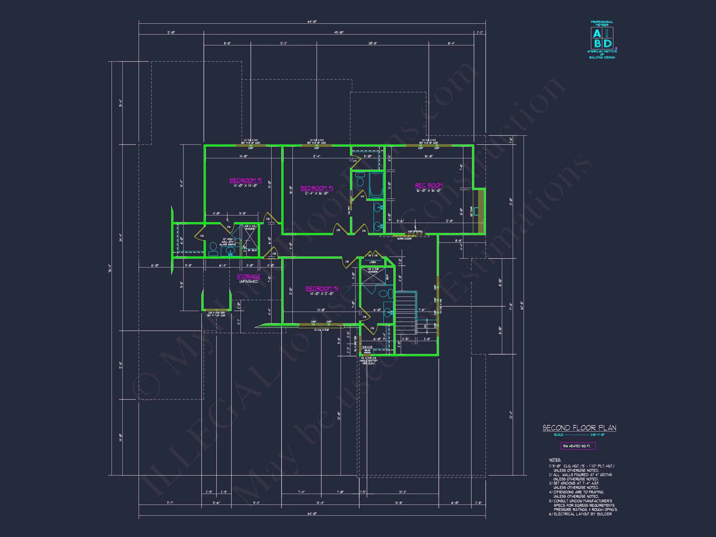 Custom house Plan with 4 Beds, CAD Blueprint, and Features