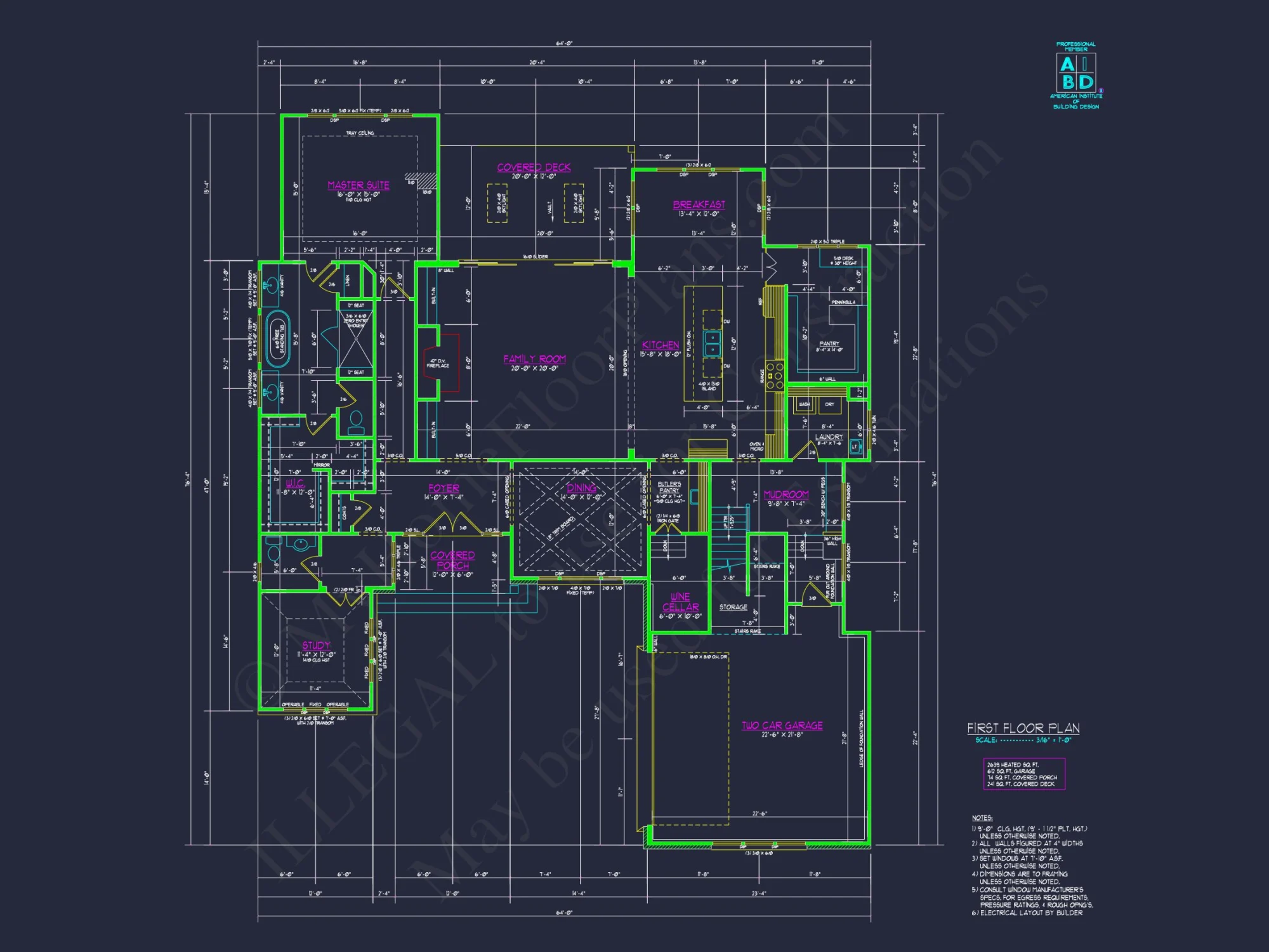 Custom house Plan with 4 Beds, CAD Blueprint, and Features