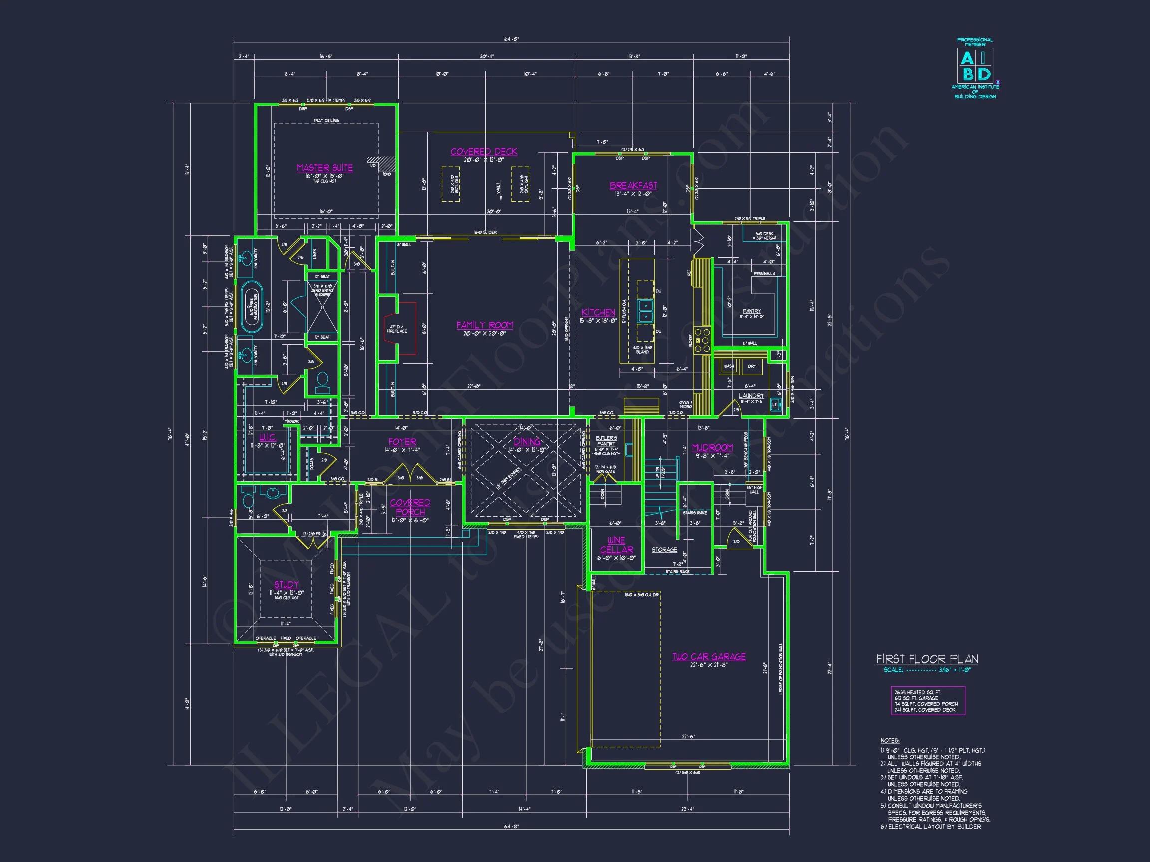 Custom house Plan with 4 Beds, CAD Blueprint, and Features