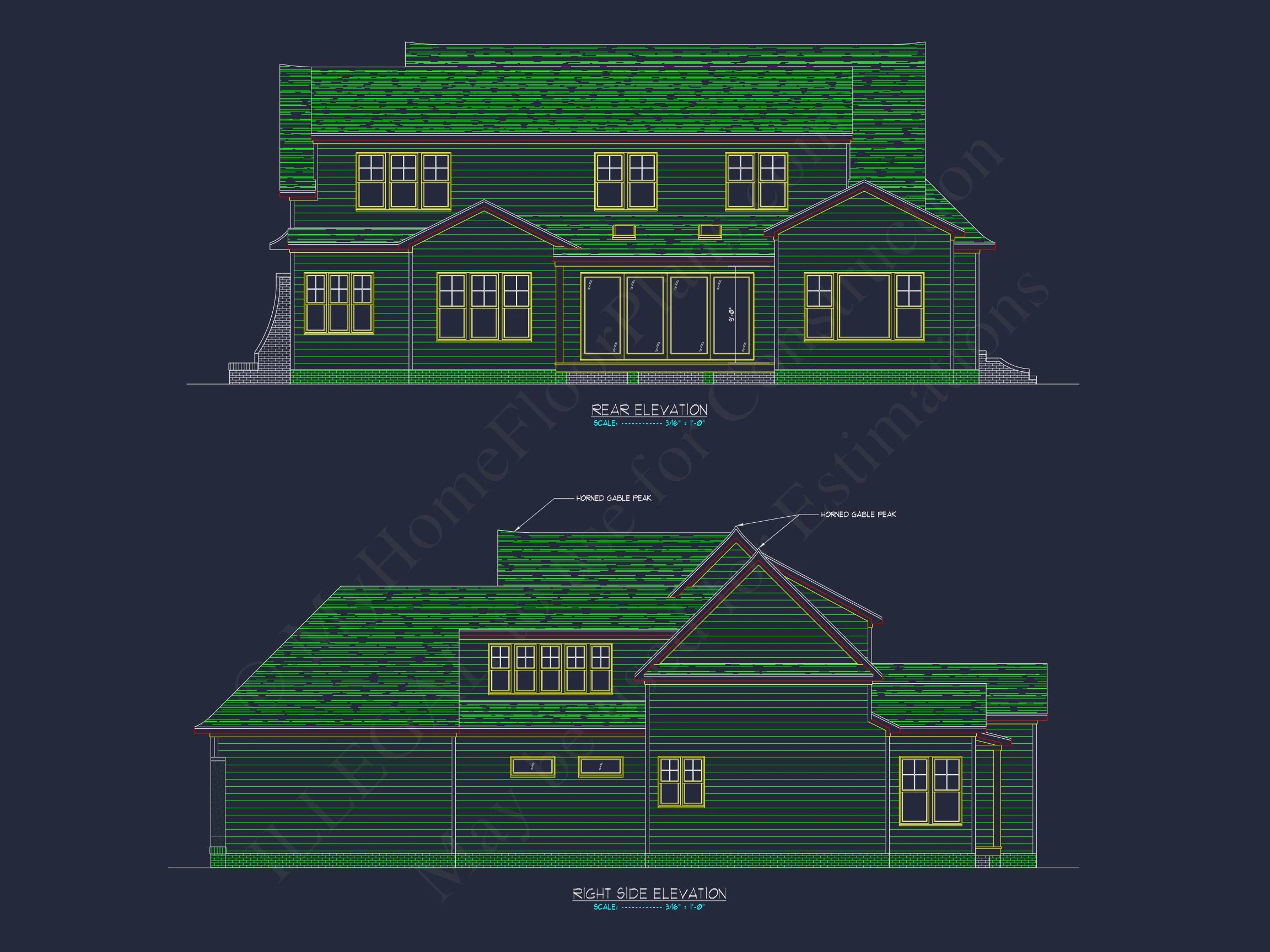 Custom house Plan with 4 Beds, CAD Blueprint, and Features