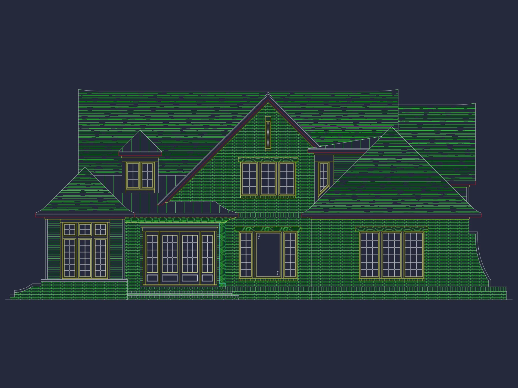 Custom house Plan with 4 Beds, CAD Blueprint, and Features