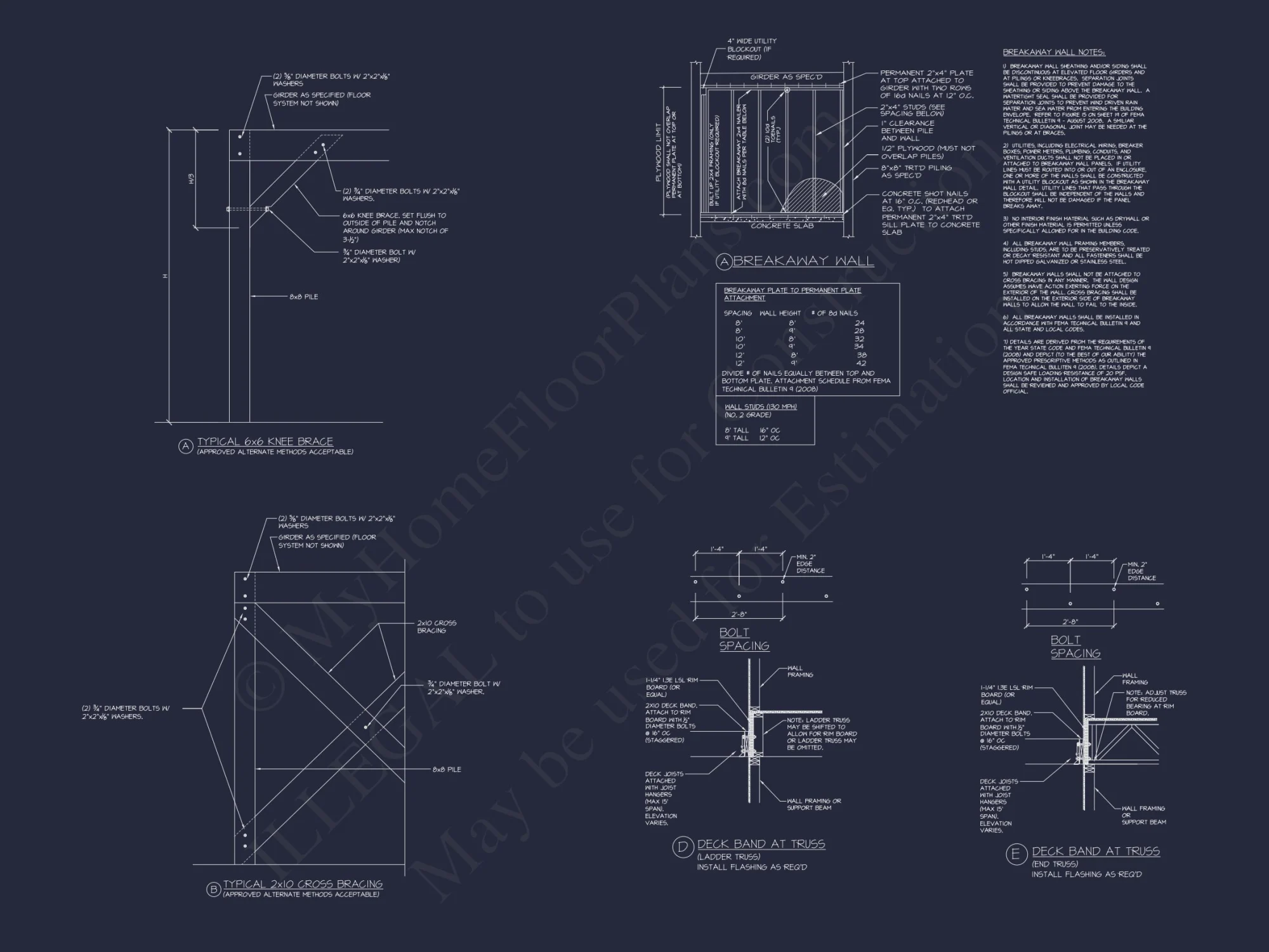 Coastal house Plan with 3 Floors, CAD Designs, & Blueprints