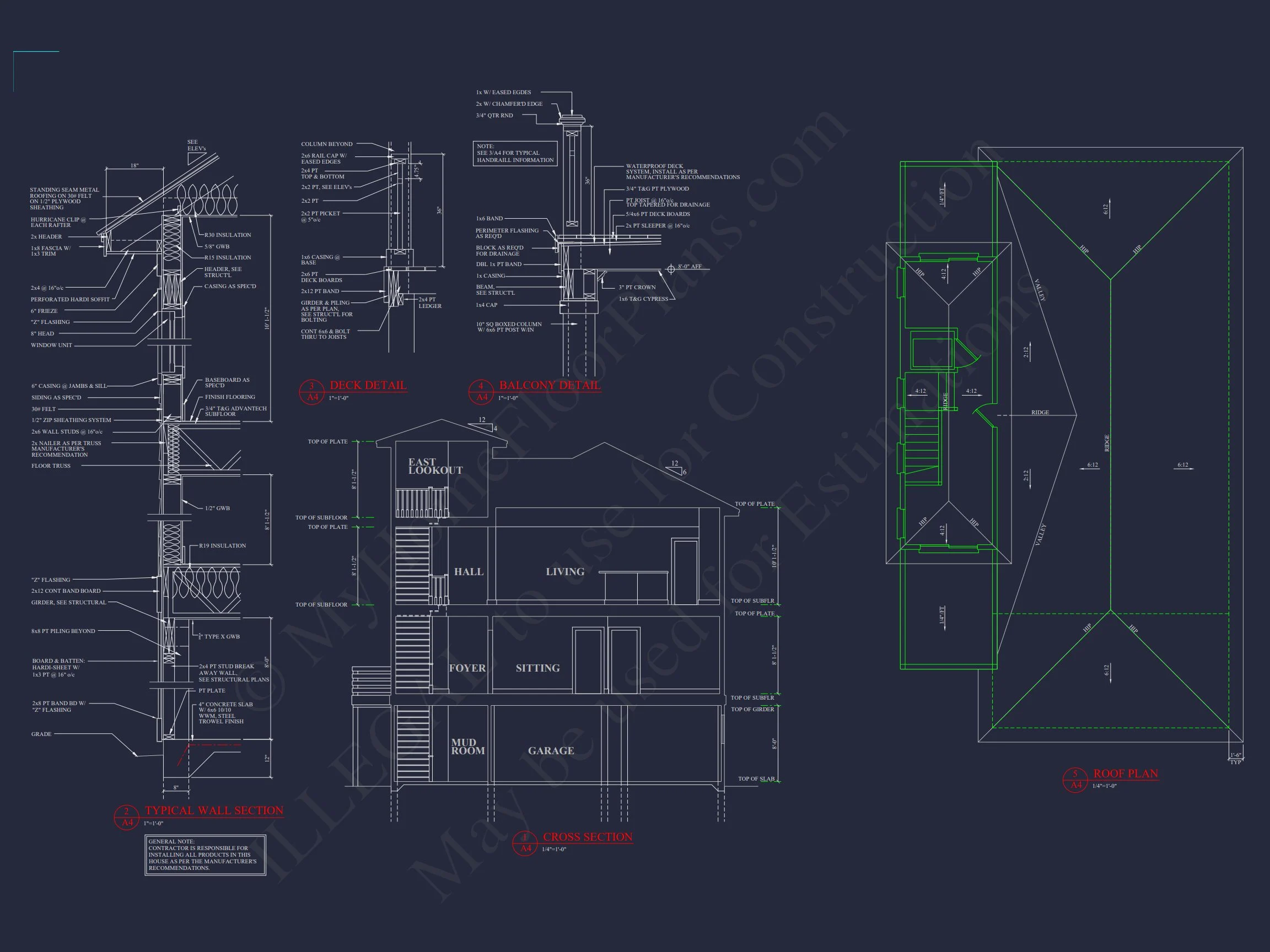 17-2158 HOUSE PLAN - Coastal House Plan with 3 Floors, CAD Designs, & Blueprints 9 Coastal house Plan with 3 Floors, CAD Designs, & Blueprints