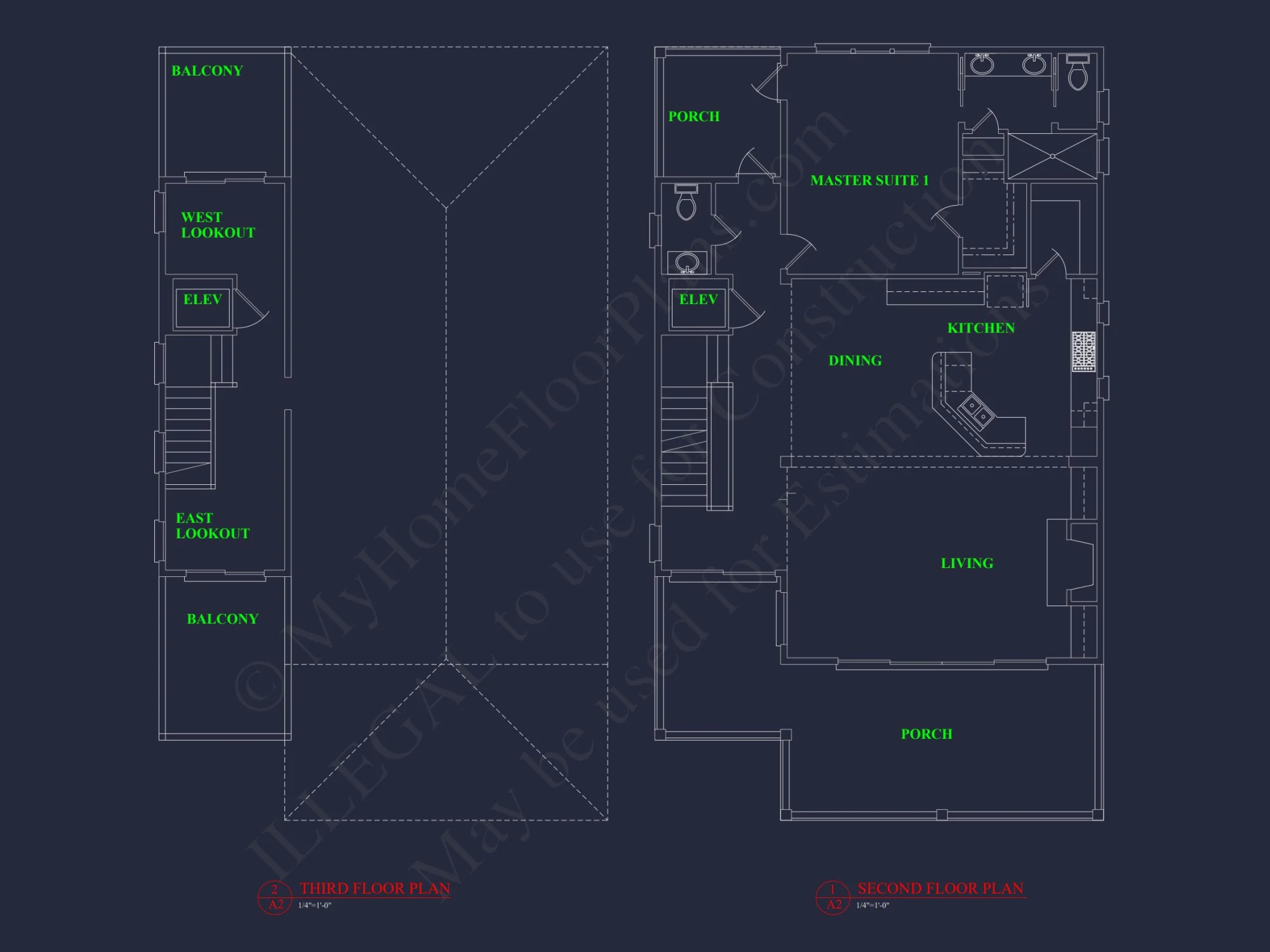 Coastal house Plan with 3 Floors, CAD Designs, & Blueprints