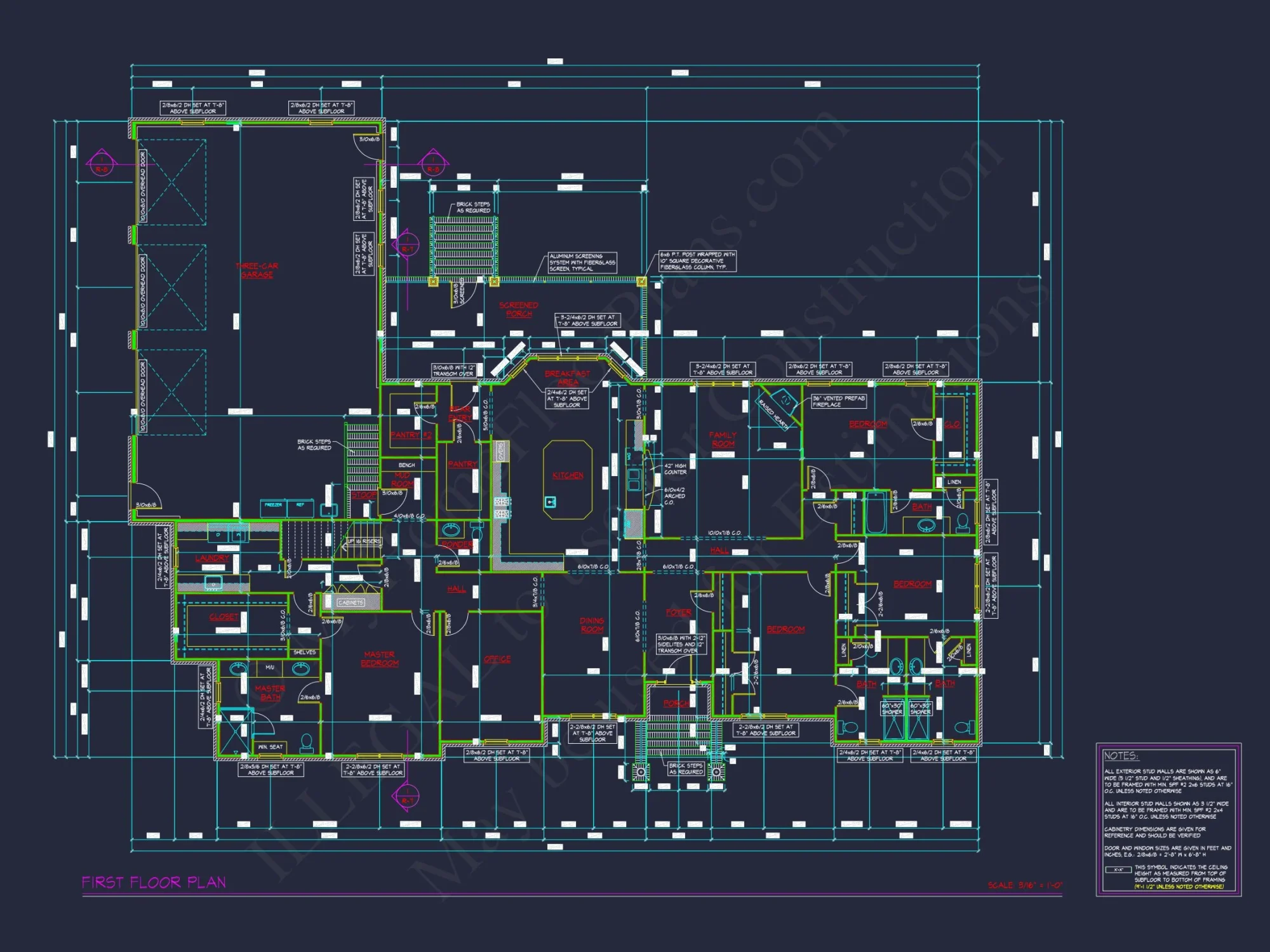 Elegant house Floor Plan with Detailed Blueprint and CAD Designs