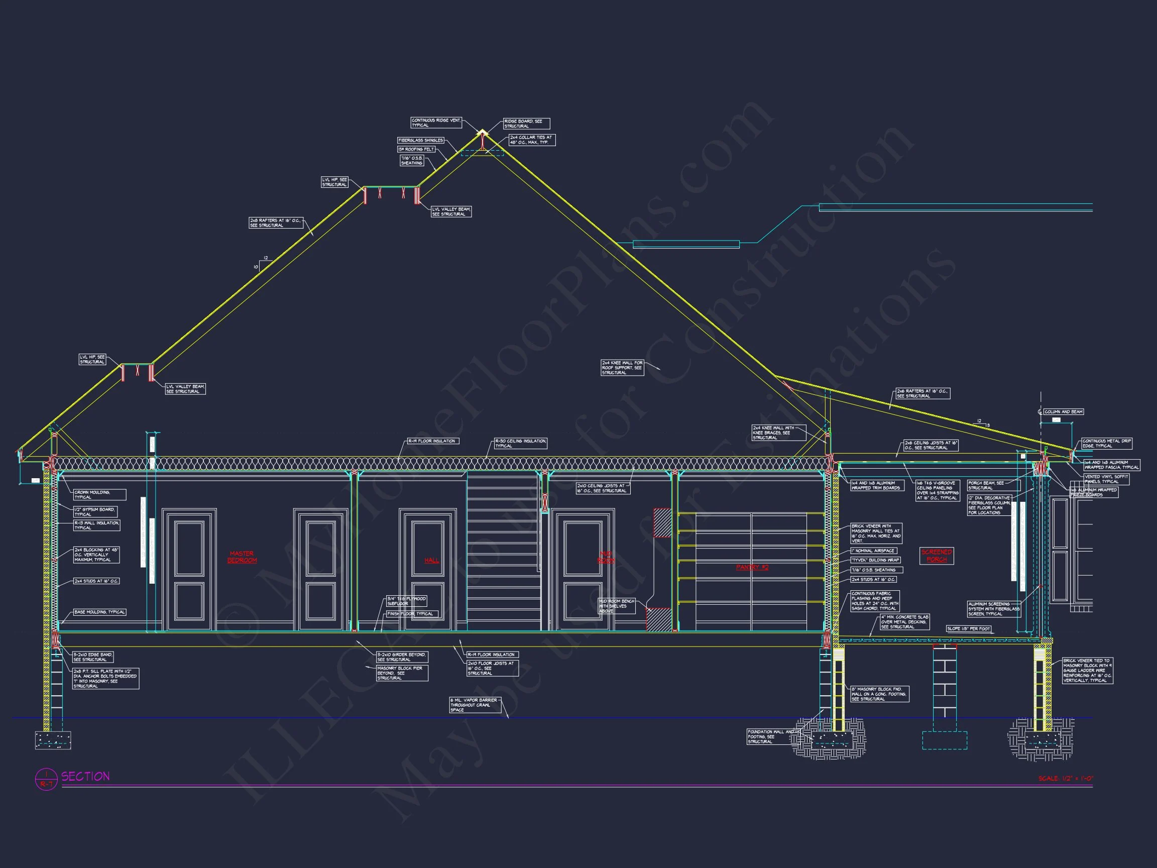 Elegant house Floor Plan with Detailed Blueprint and CAD Designs