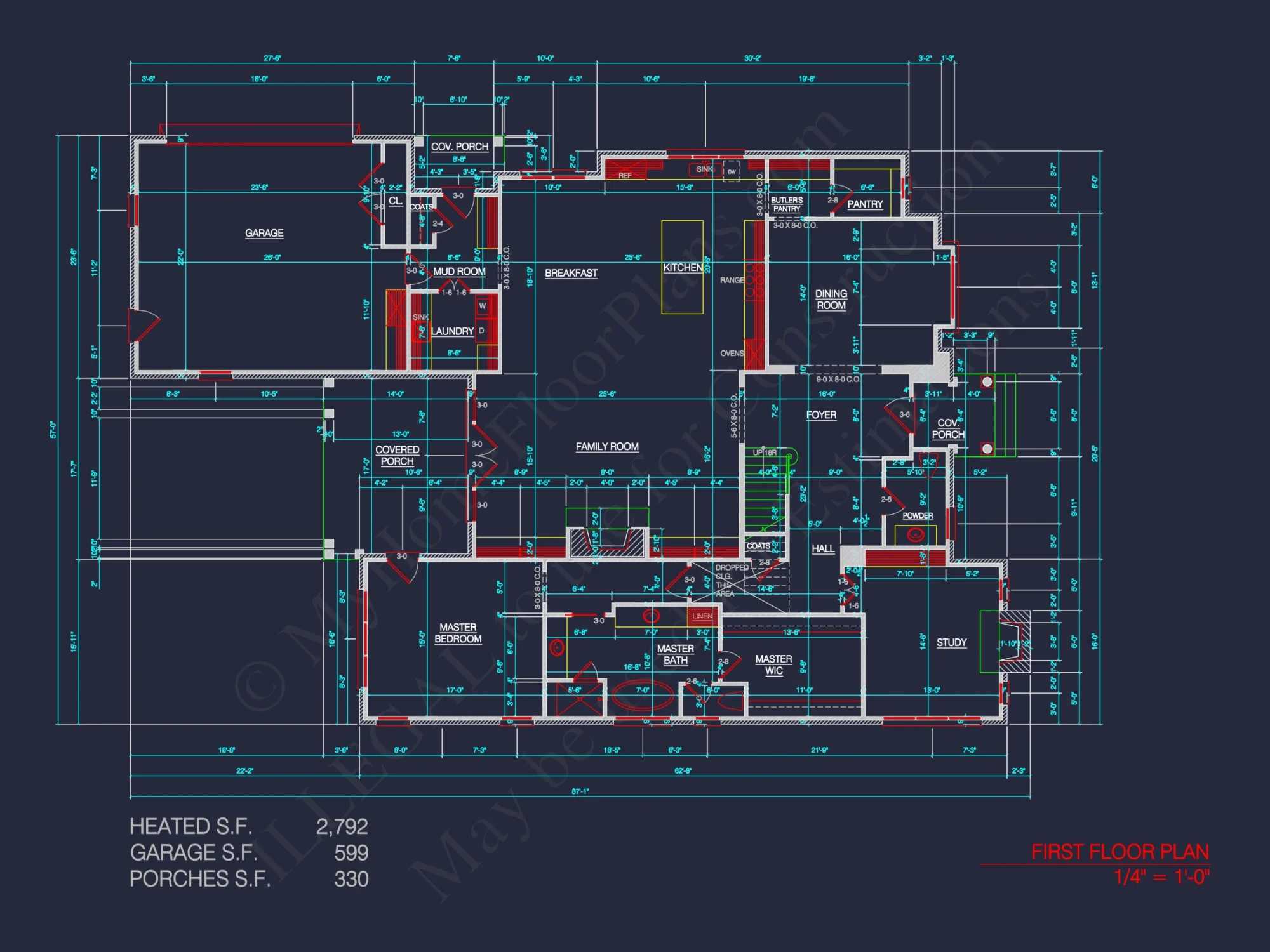 Elegant Georgian house Plan with Detailed Floor Designs