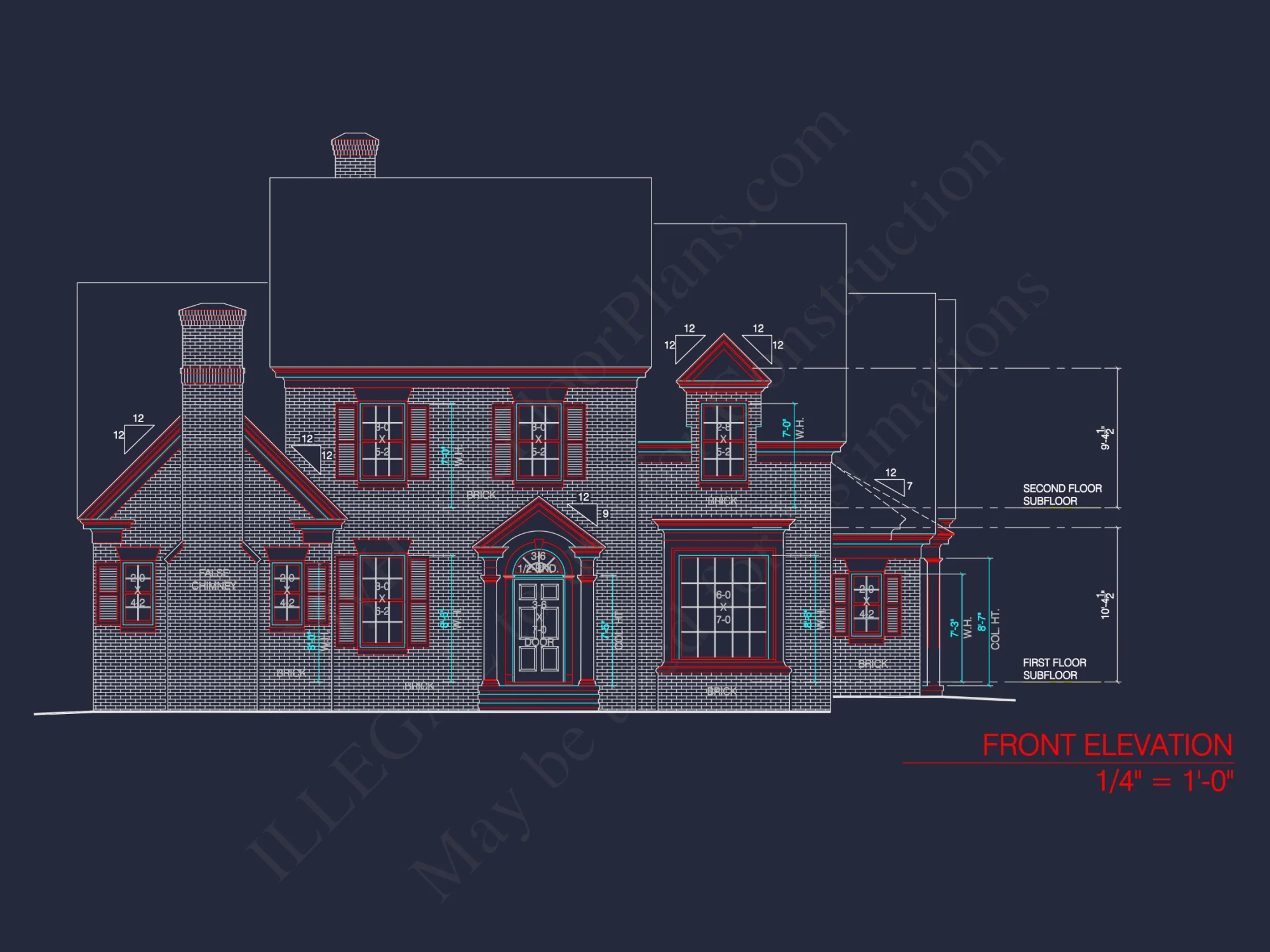 Elegant Georgian house Plan with Detailed Floor Designs
